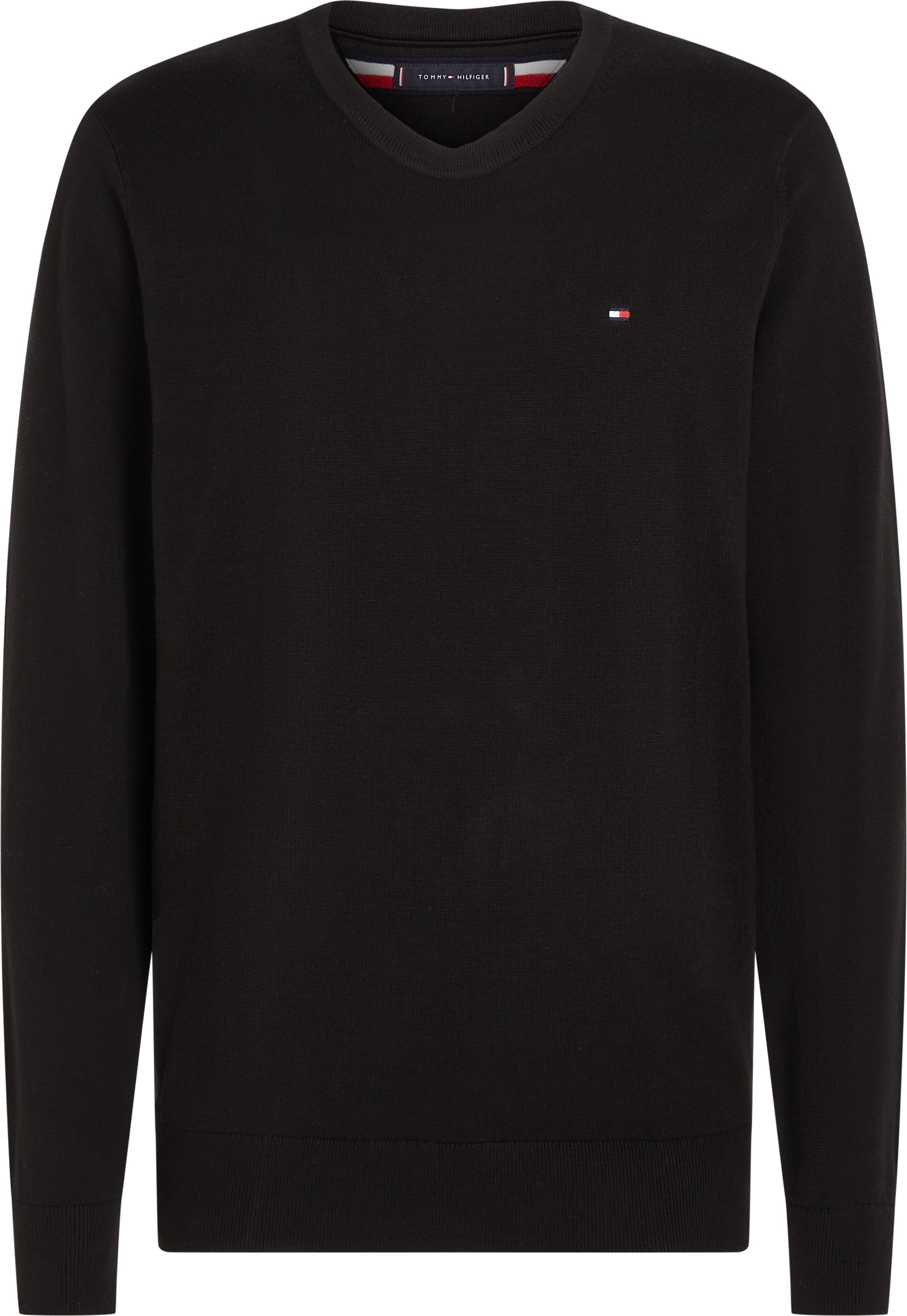 Tommy Hilfiger Big & Tall Rundhalspullover »BT-ESSENTIAL COTTON CREW NECK-B«, in Grossen Grössen, Logostickerei