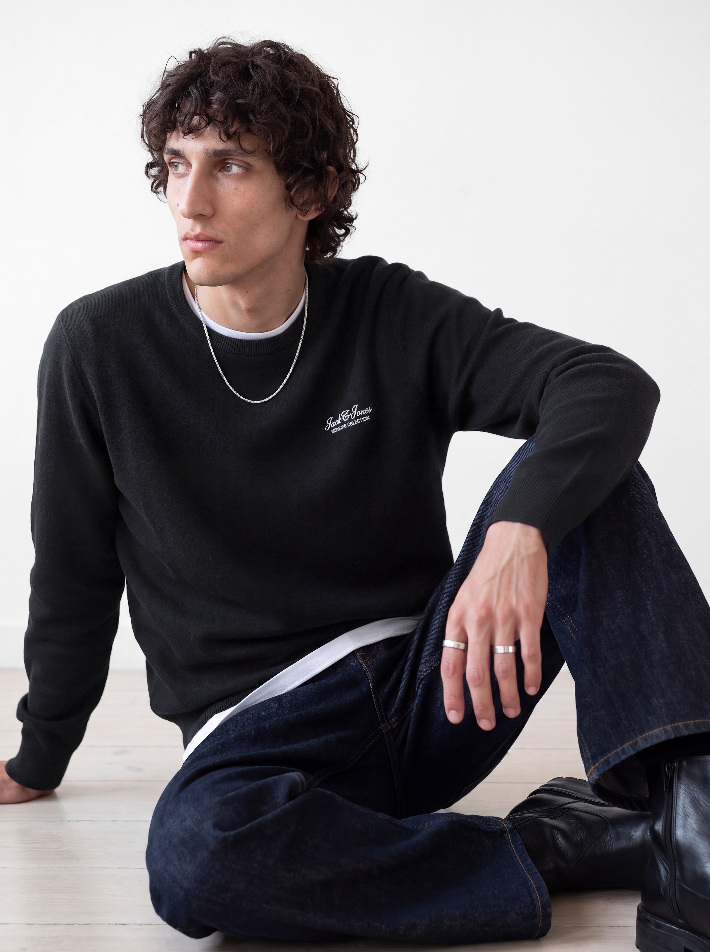 Jack & Jones Pull à col rond »JJEARCHIVE KNIT CREW NECK« coton, coupe régulière