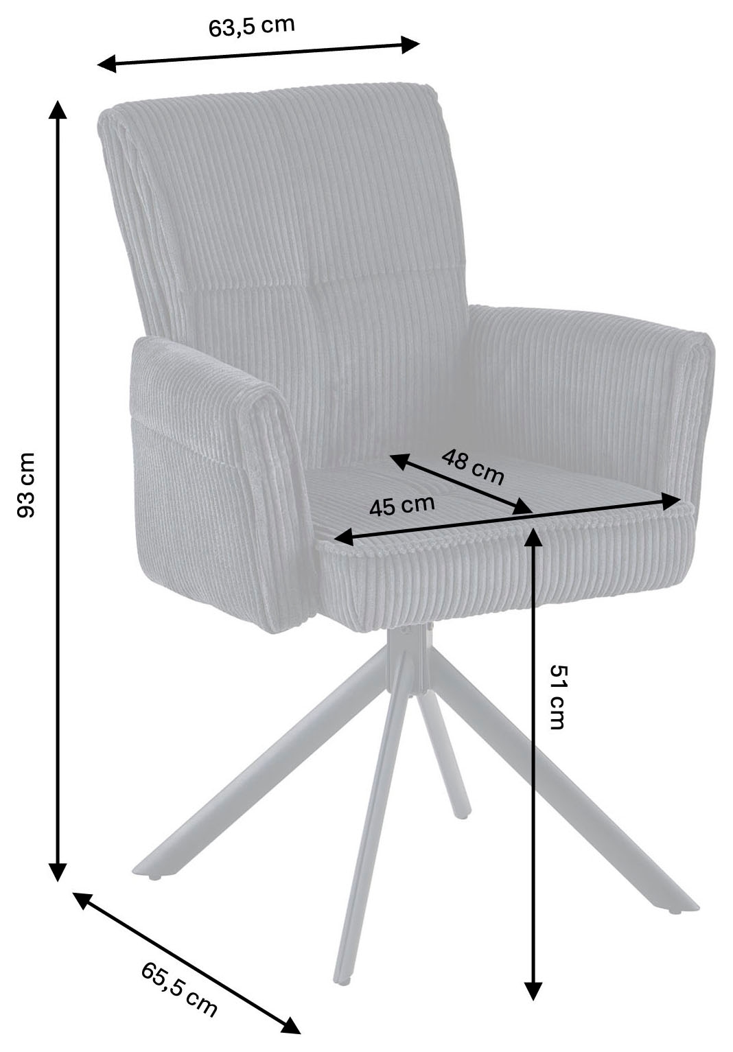 GOODproduct Esszimmerstuhl »Viola, 2er-Set« (Set) 2 Stk.gemütlicher Armlehnstuhl mit Federkern, 360° drehbar, viele Varianten