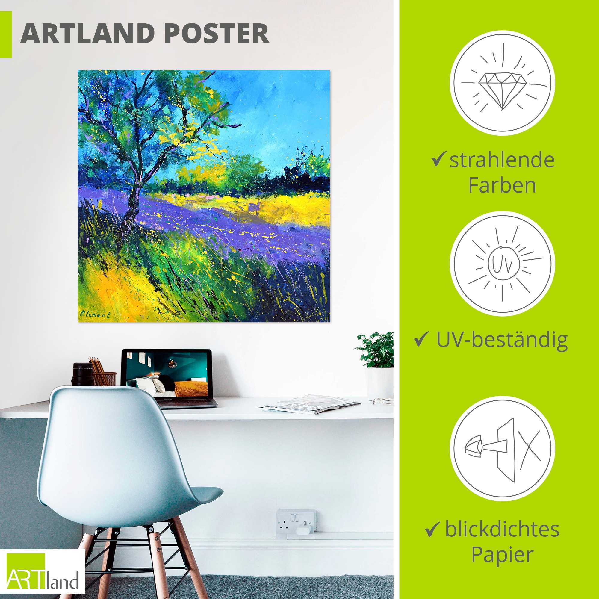 Artland Wandbild »Lavender field« Wiesen & Baumbilder 1 Stk. tlg. als Alubild, Leinwandbild, Poster, Wandaufkleber in verschied. Grössen
