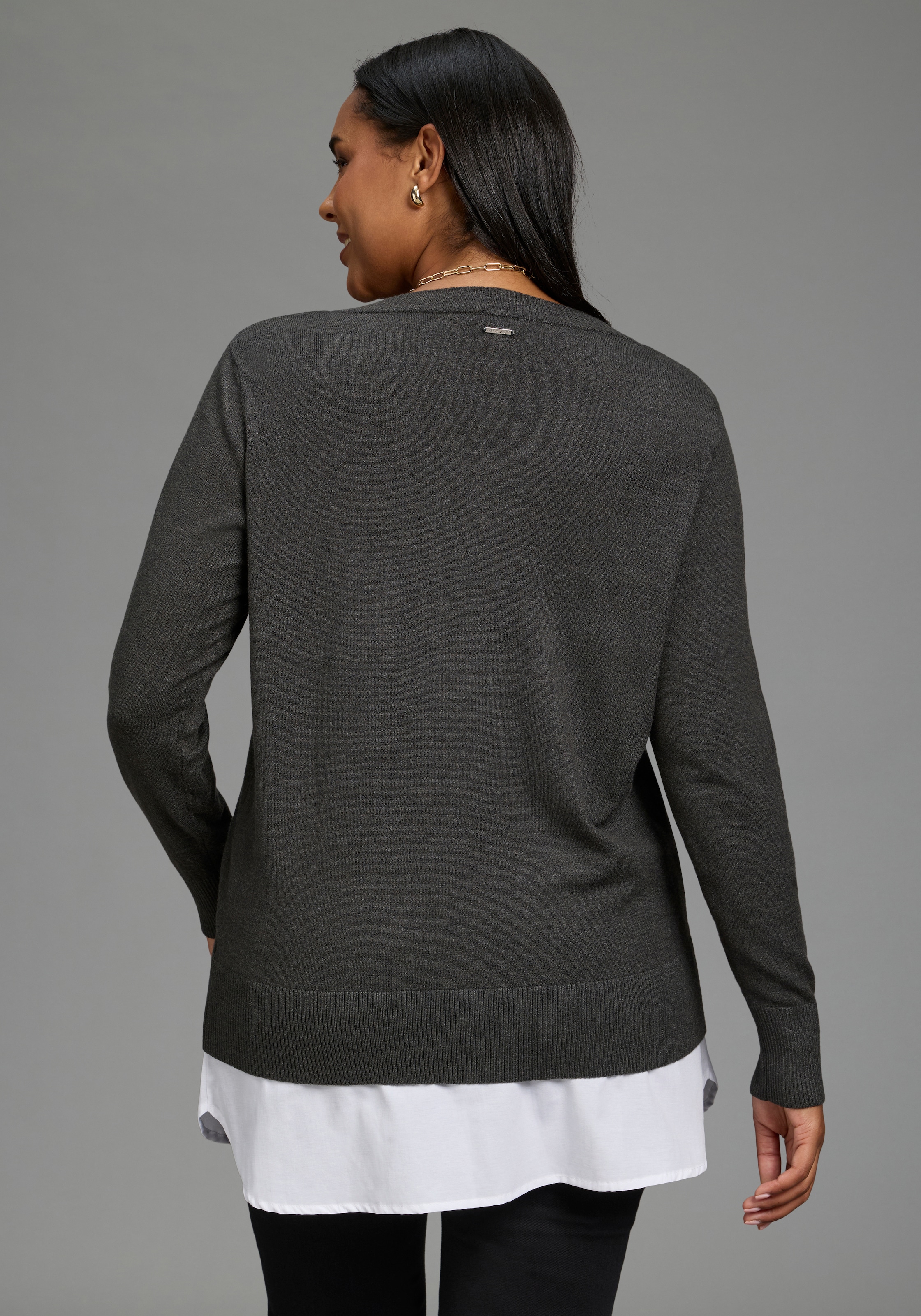 Laura Scott CURVE Chemisier long »Blusenverlängerung Grosse Grössen« Paquet, pack de 2,  style féminin, en coton et polyester, longueur couvrant les fesses