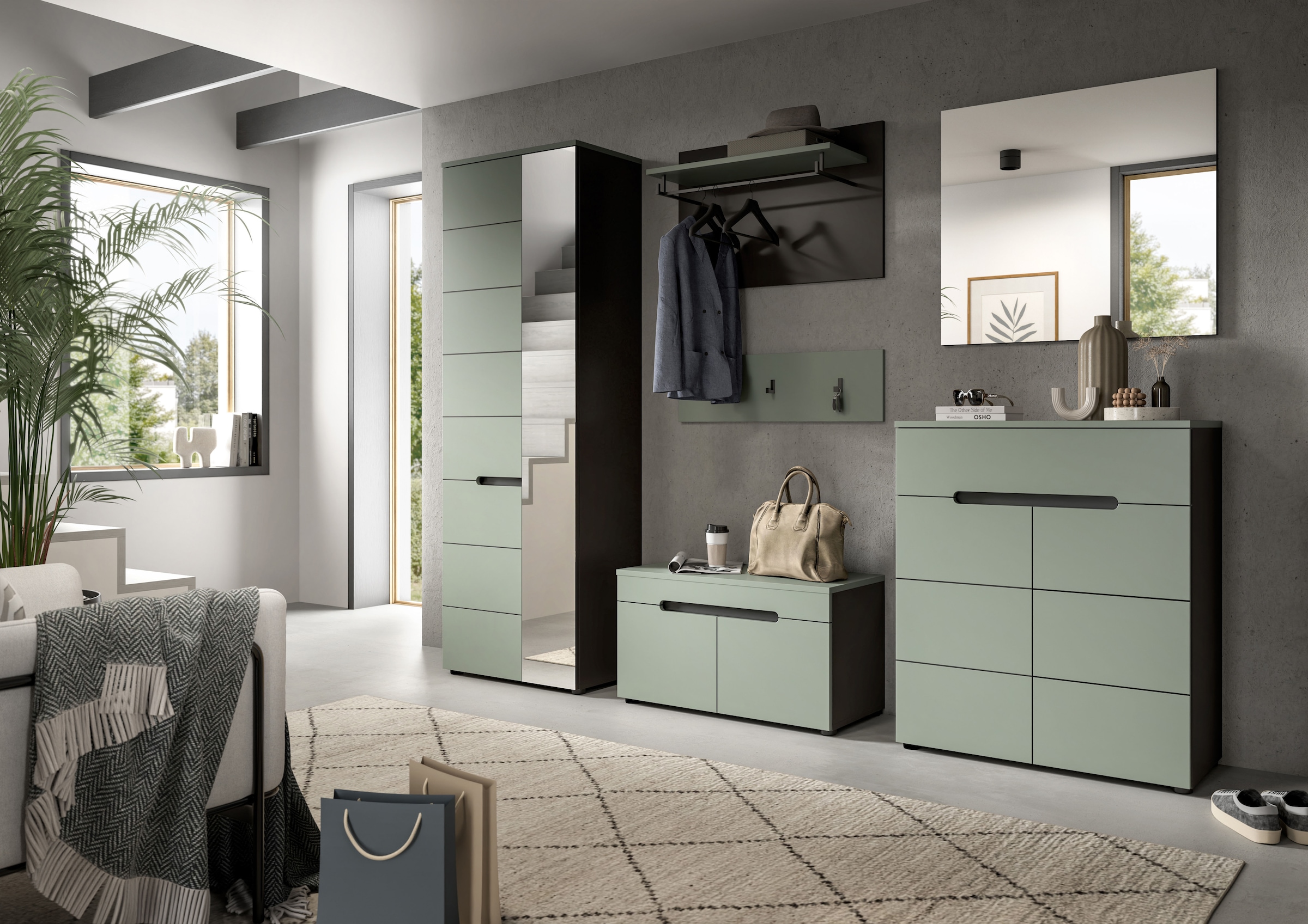 Home affaire Garderobenpaneel »REHAT, TOPSELLER!, 2-teilig, bestehend aus: Paneel & Hakenleiste« in verschiedenen Farben erhältlich, 1 Stk. tlg. Paneel, Hakenleiste, Wandboard, Garderobe, Garderobenleiste