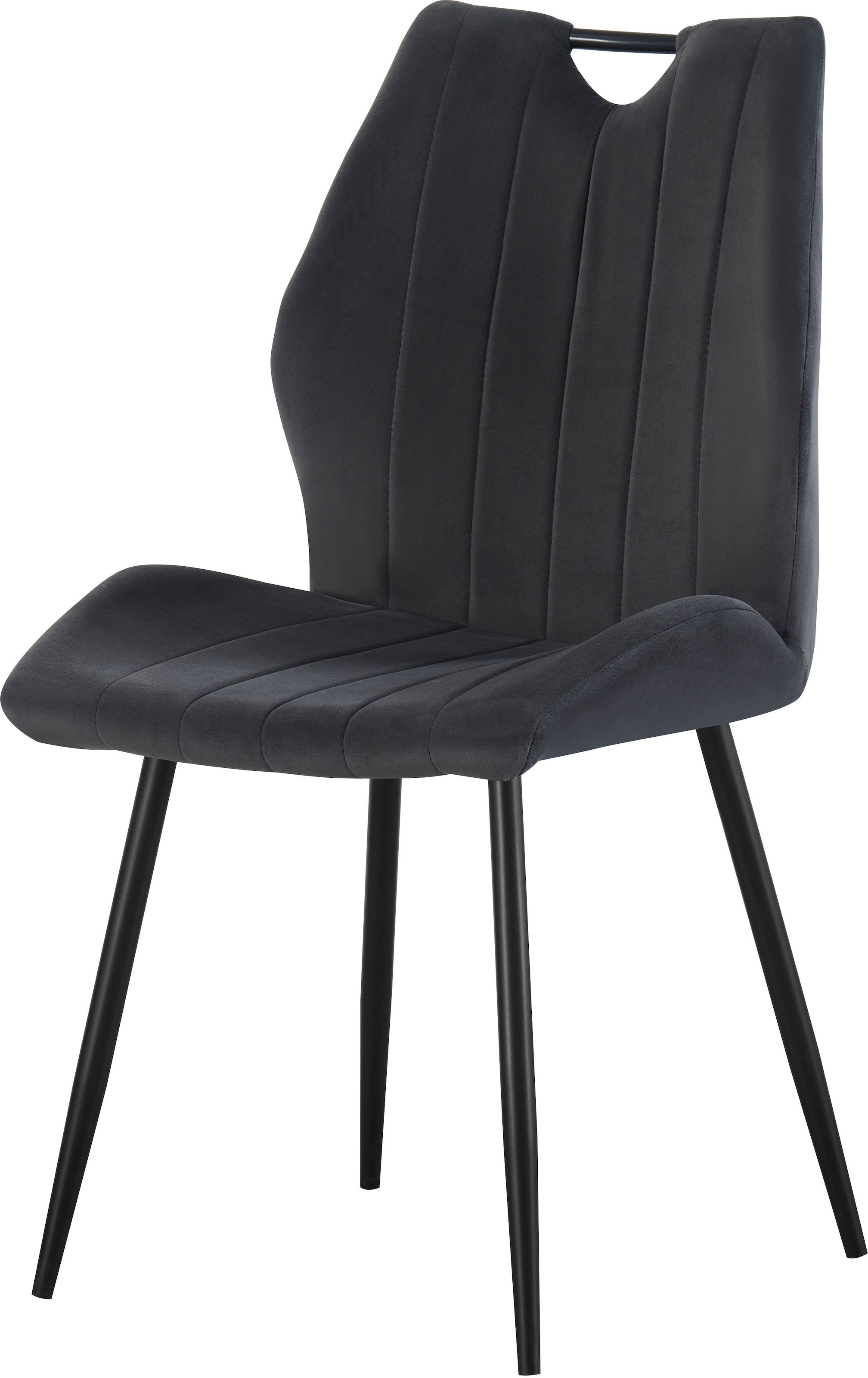 Home affaire Esszimmerstuhl »KILLAM, 2er Set, mit Metallgestell in matt schwarz« (Set) 2 Stk.in verschiedenen Farben, Belsatbarkeit pro Stuhl 120 kg, 360° drehbar