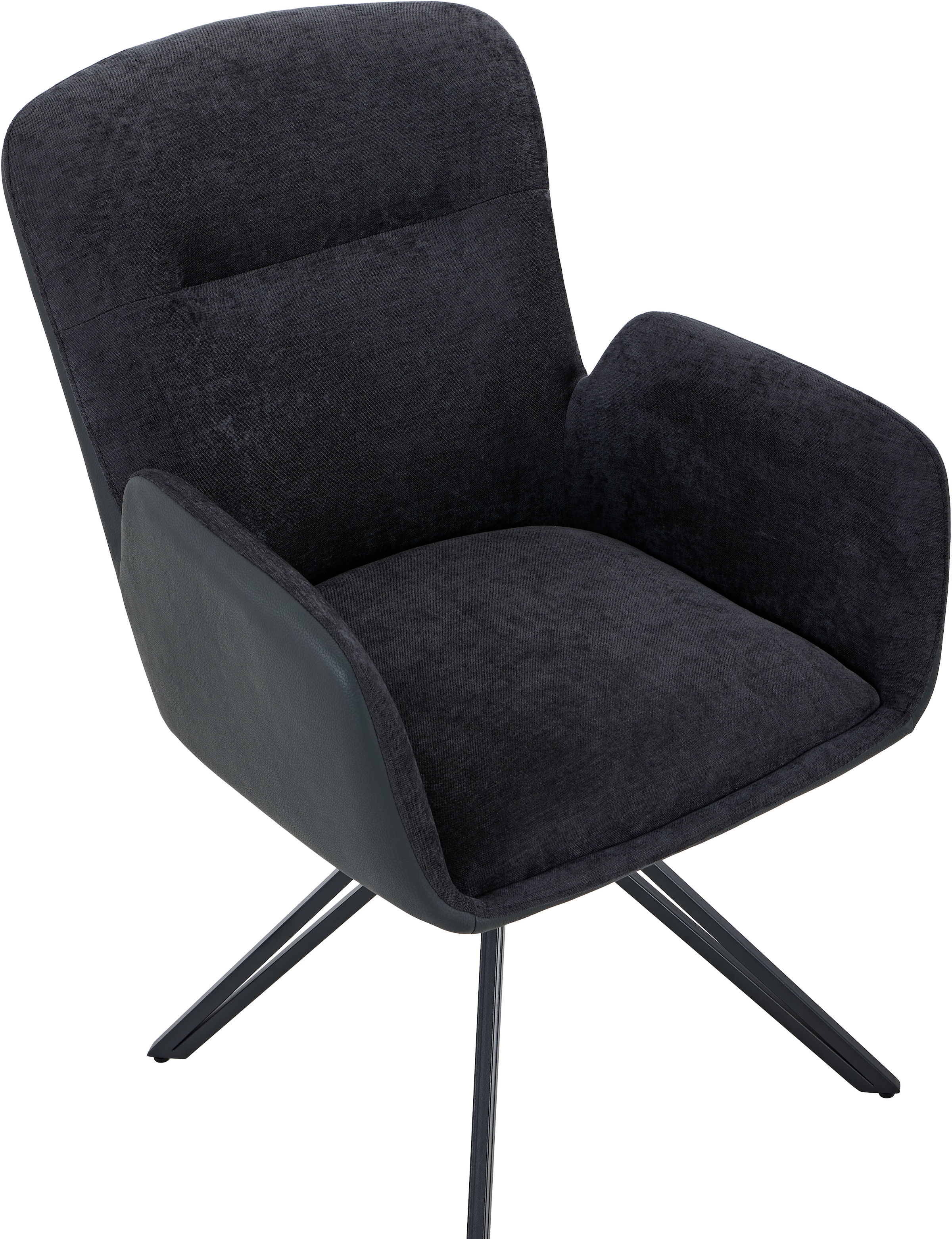 HELA Chaise pivotante »MILAZZO« (Ensemble) 2 cuisfauteuil pivotant avec accoudoirs (360°), combinaison de matériaux, structure en V
