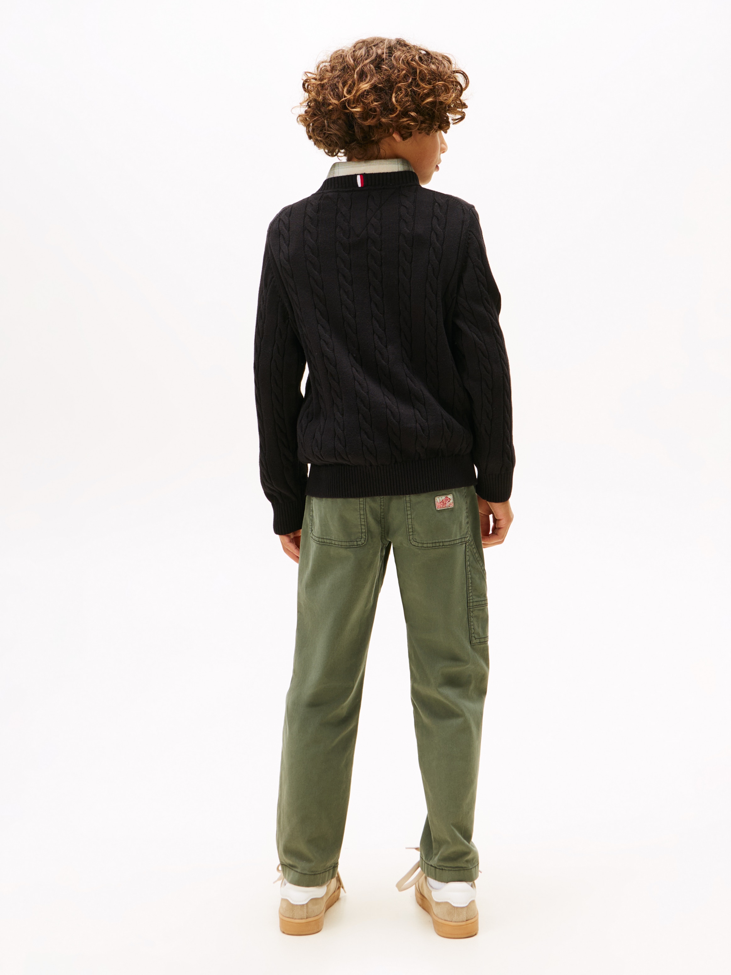 Tommy Hilfiger Strickpullover »COTTON CABLE SWEATER« für Kinder bis 16 Jahre, mit Zopfmuster