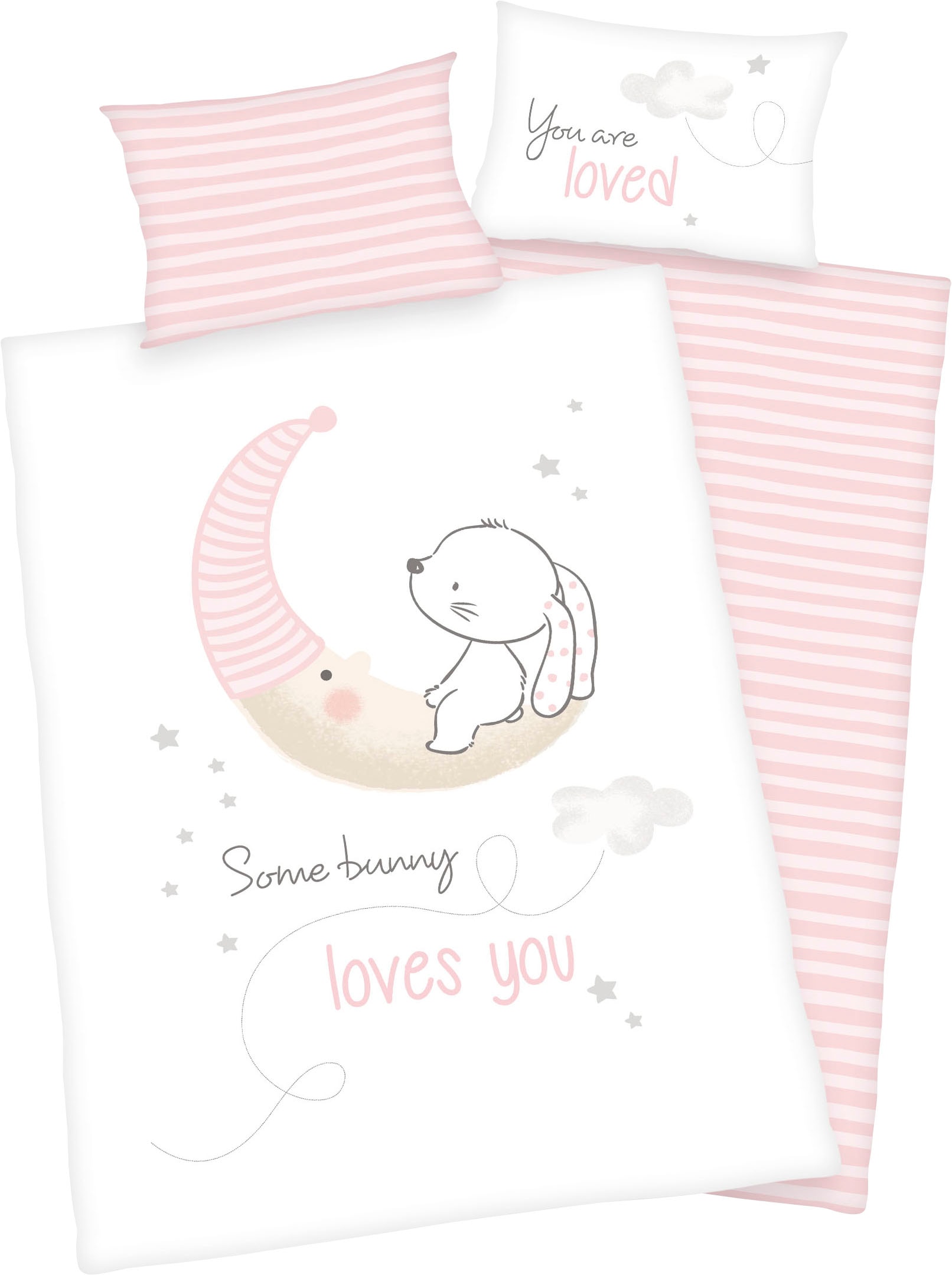 Baby Best Babybettwäsche »Little bunny«, mit Häschen Motiv und liebevollem Schriftzug