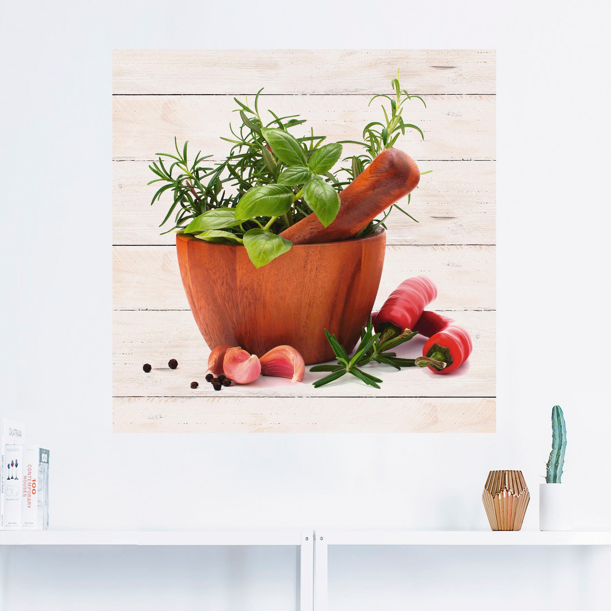 Artland Wandbild »Frische Kräuter und Gewürze«, Arrangements, (1 St.), als Leinwandbild, Wandaufkleber in verschied. Grössen