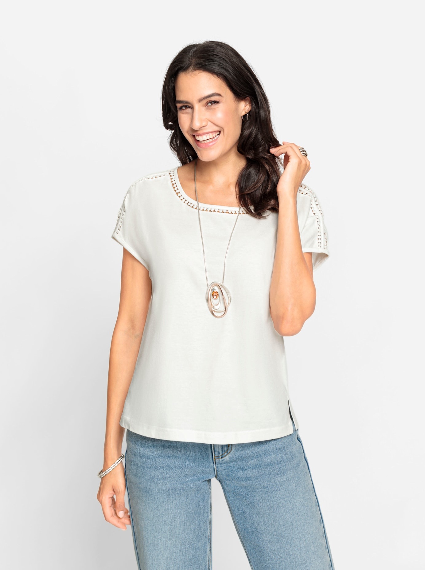 Inspirationen Rundhalsshirt »Rundhals-Shirt«, (1 tlg.)