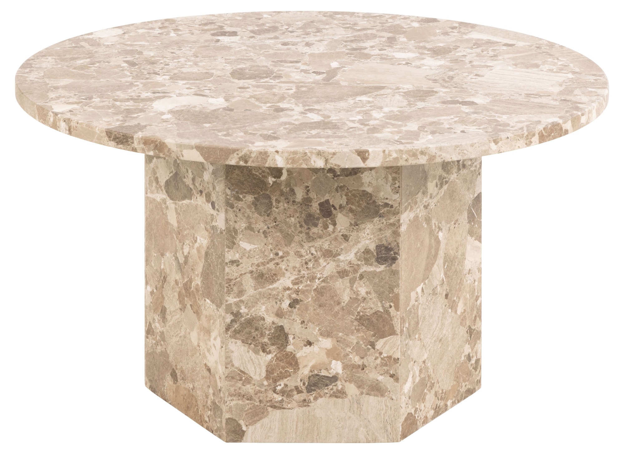 Image of ACTONA GROUP Couchtisch "Naxos" Rund Couchtisch, matt Latte lackiert Marmor, Ø80x42cm