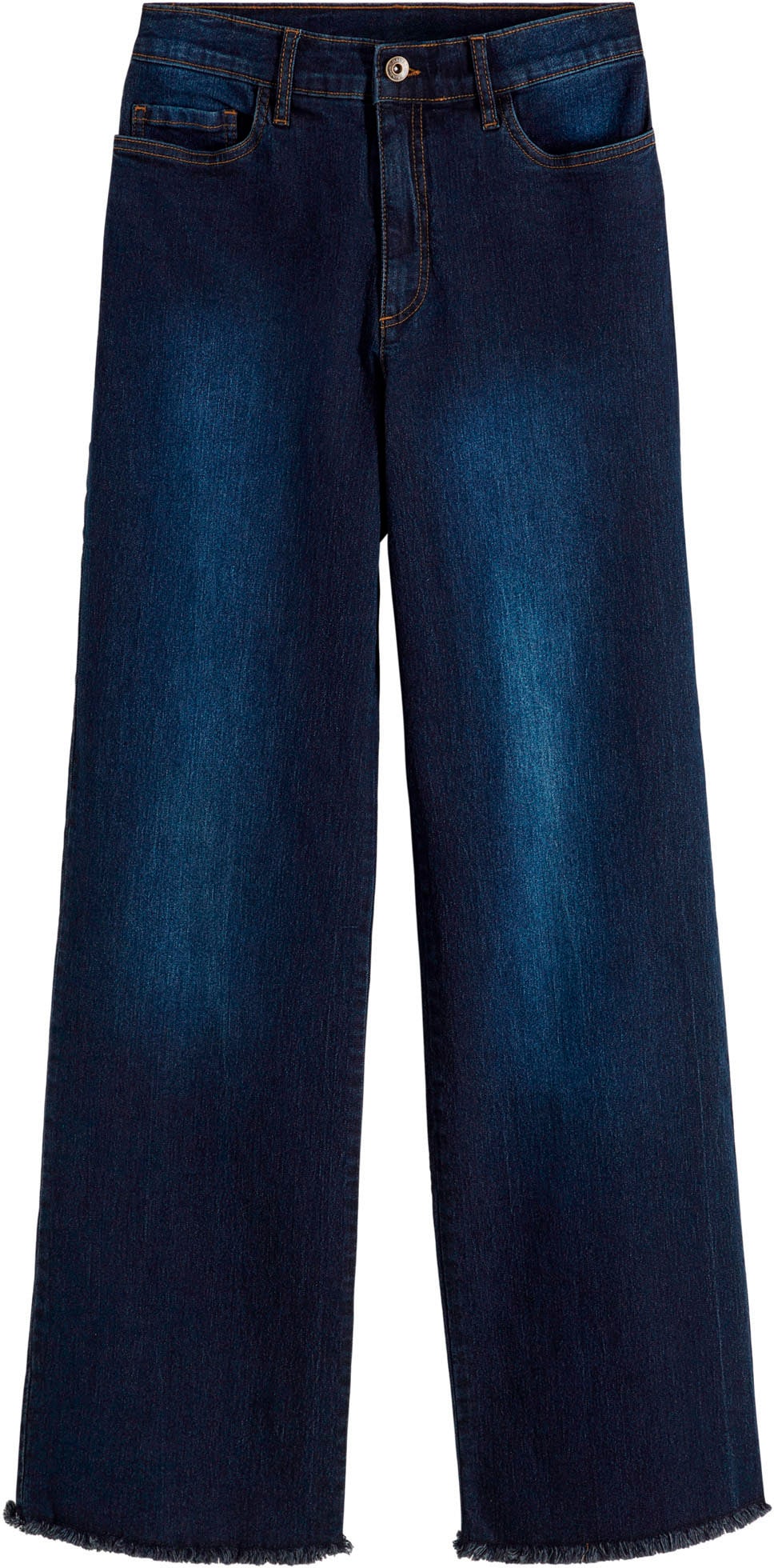 bonprix Weite Jeans »Wide-Leg-Jeans, High Waist« Loose Fit, High Waist, aus Baumwolle, Polyester und Elasthan