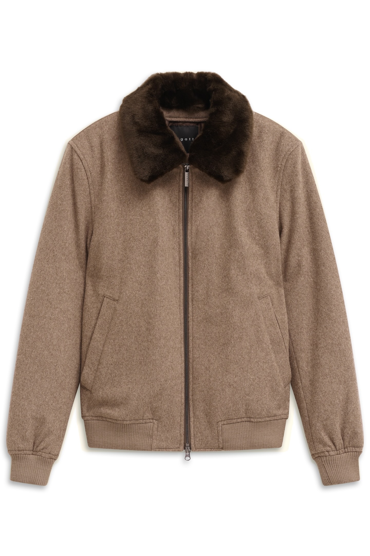 bugatti Wolljacke »Modern Fit« mit abnehmbarem Kunstfellkragen