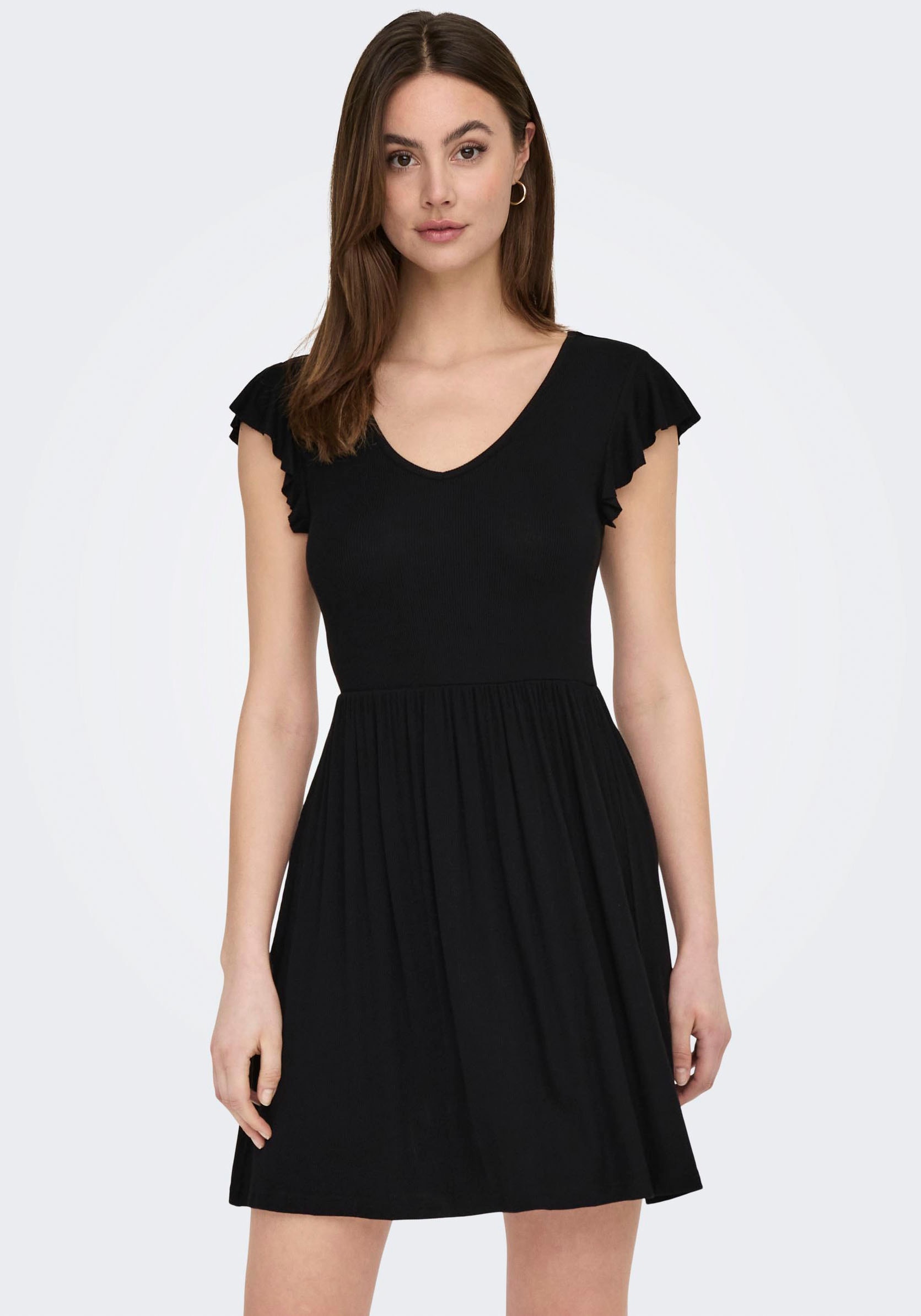 Image of ONLY Jerseykleid "ONLBELIA S/L DRESS JRS" Viskosemischung, regular fit, V-Ausschnitt