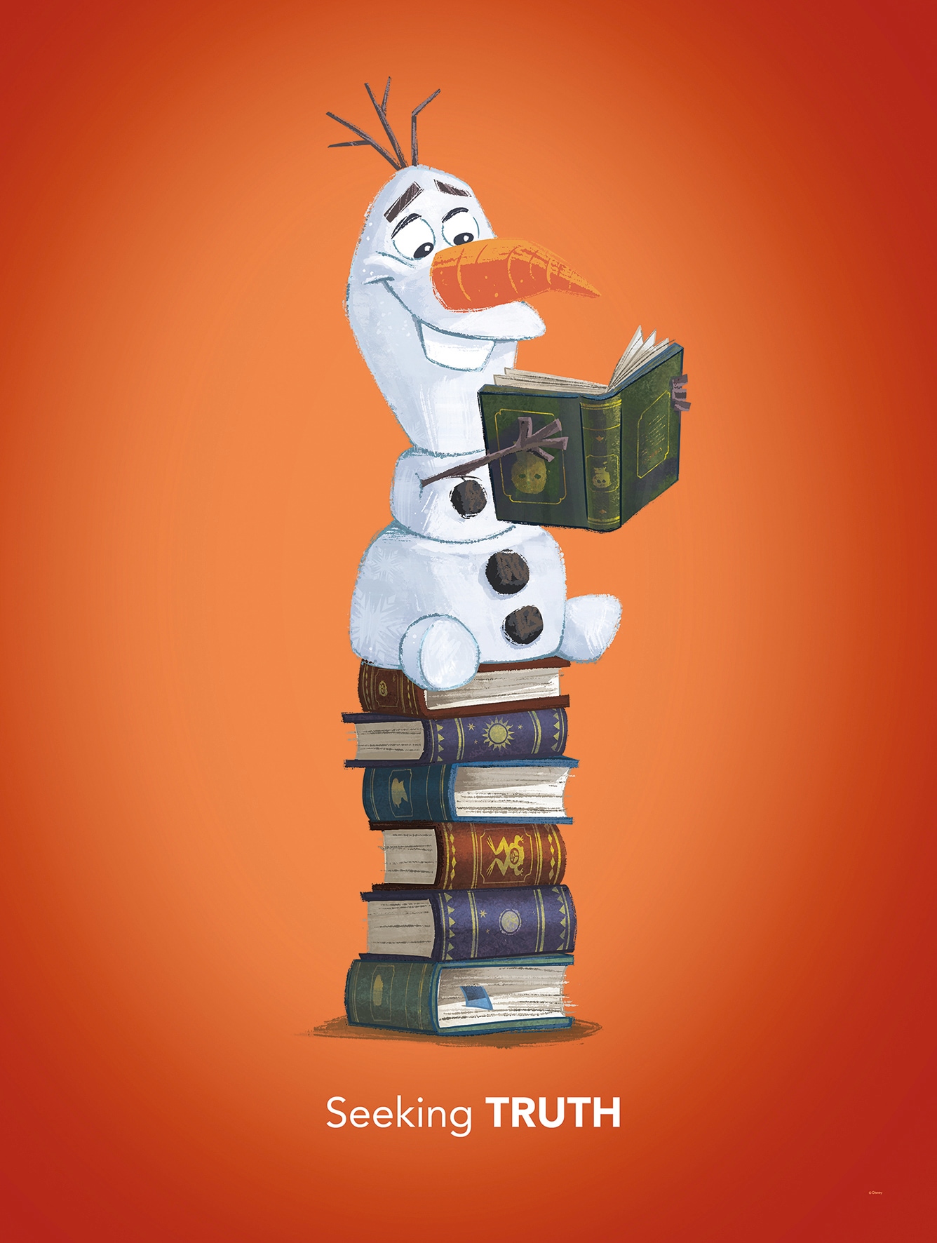 Komar Poster »Frozen Olaf Reading«, Schlafzimmer, St.), Kinderzimmer, Disney, (1 Wohnzimmer