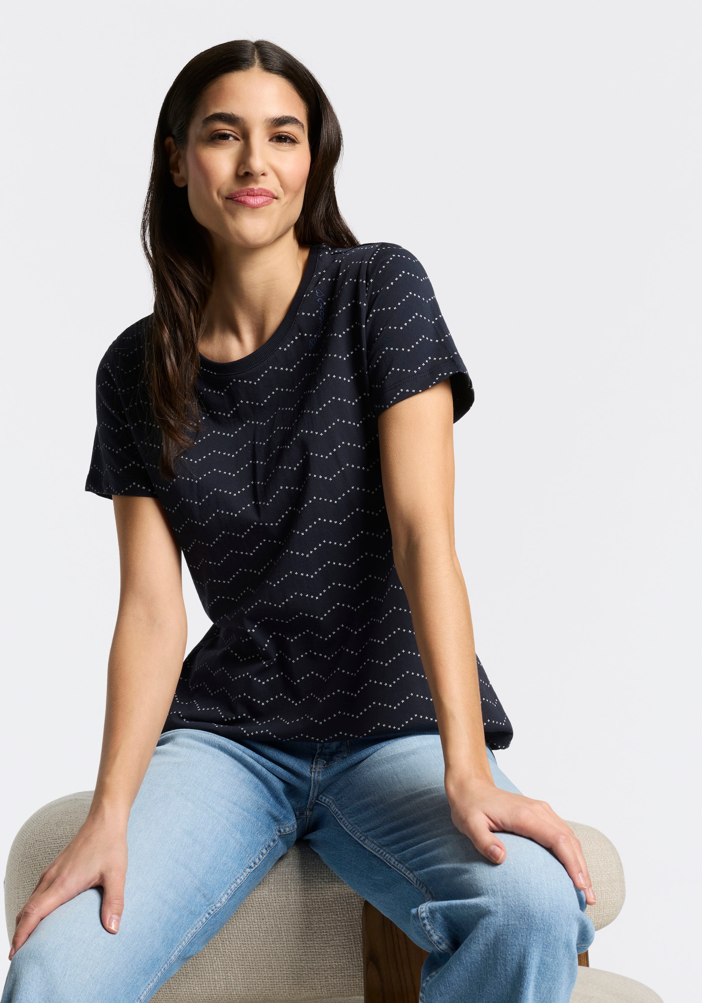 Image of Ragwear Kurzarmshirt "MINTTA ZIG ZAG O" mit Logoschriftzug
