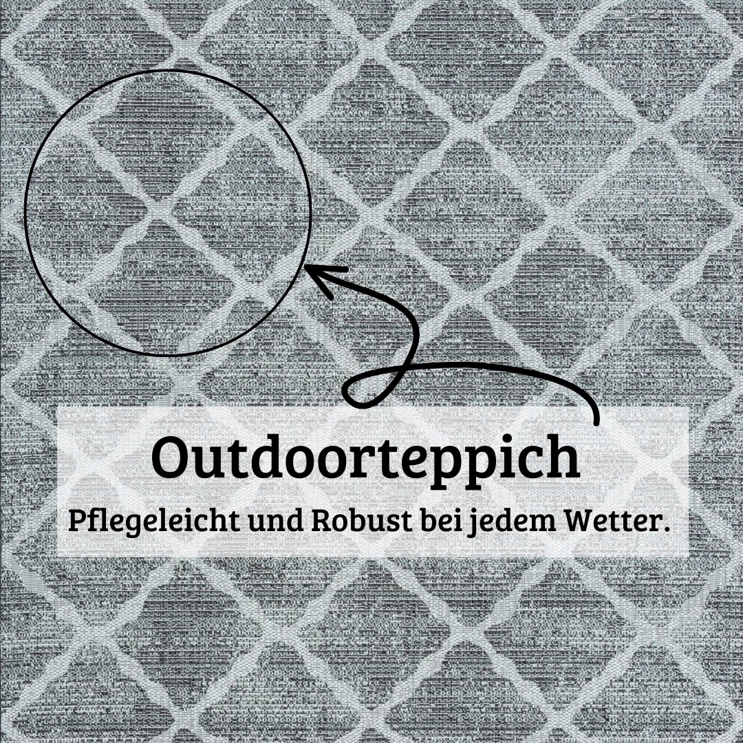 GOODproduct Teppich »Veyla, LAGERRÄUMUNG!« rechteckig 8 mm Höhe Rauten Muster, In- und Outdoor geeignet, Terrasse & Balkon