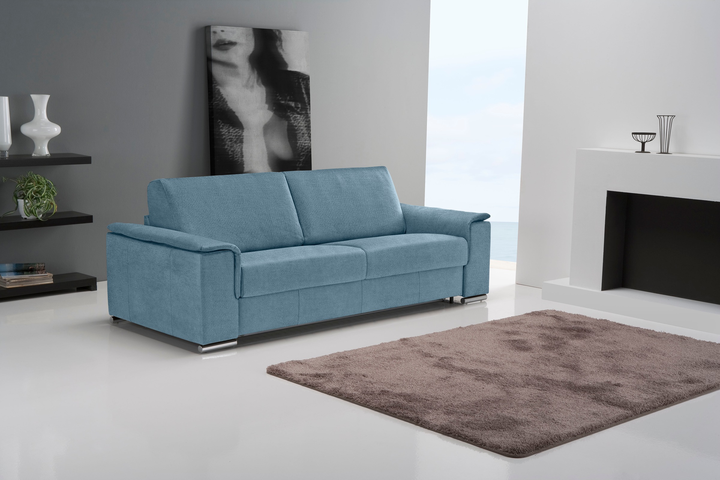 Egoitaliano Schlafsofa »Cecilia, modern & elegant, erstklassiger Sitzkomfort, Dauerschläfer«, inkl. Matratze und hochwertigem Metallbettrahmen, toller Schlafkomfort