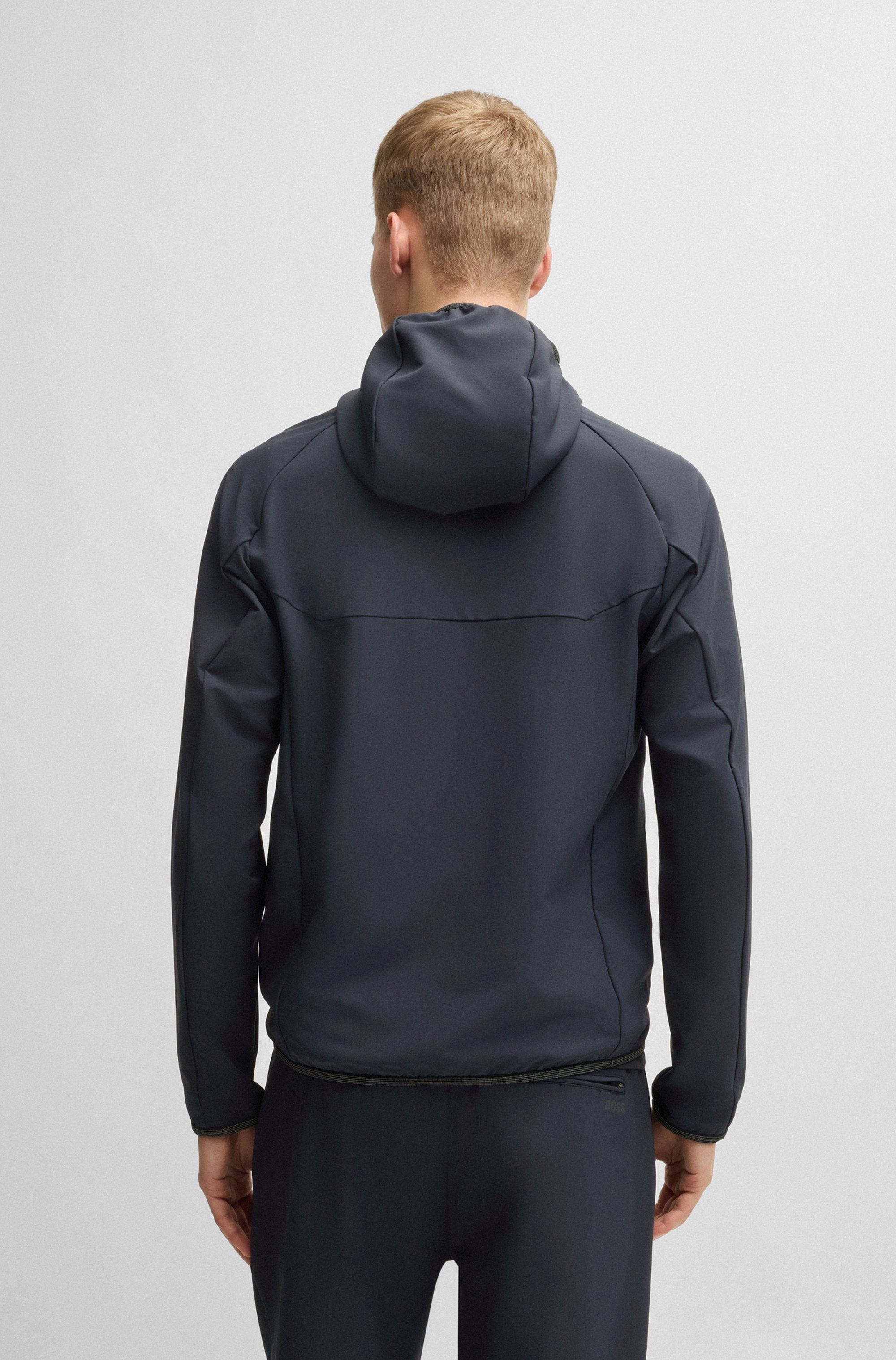 BOSS GREEN Funktionsjacke »L Commuter«, mit Kapuze, mit gummiertem Markenlabel
