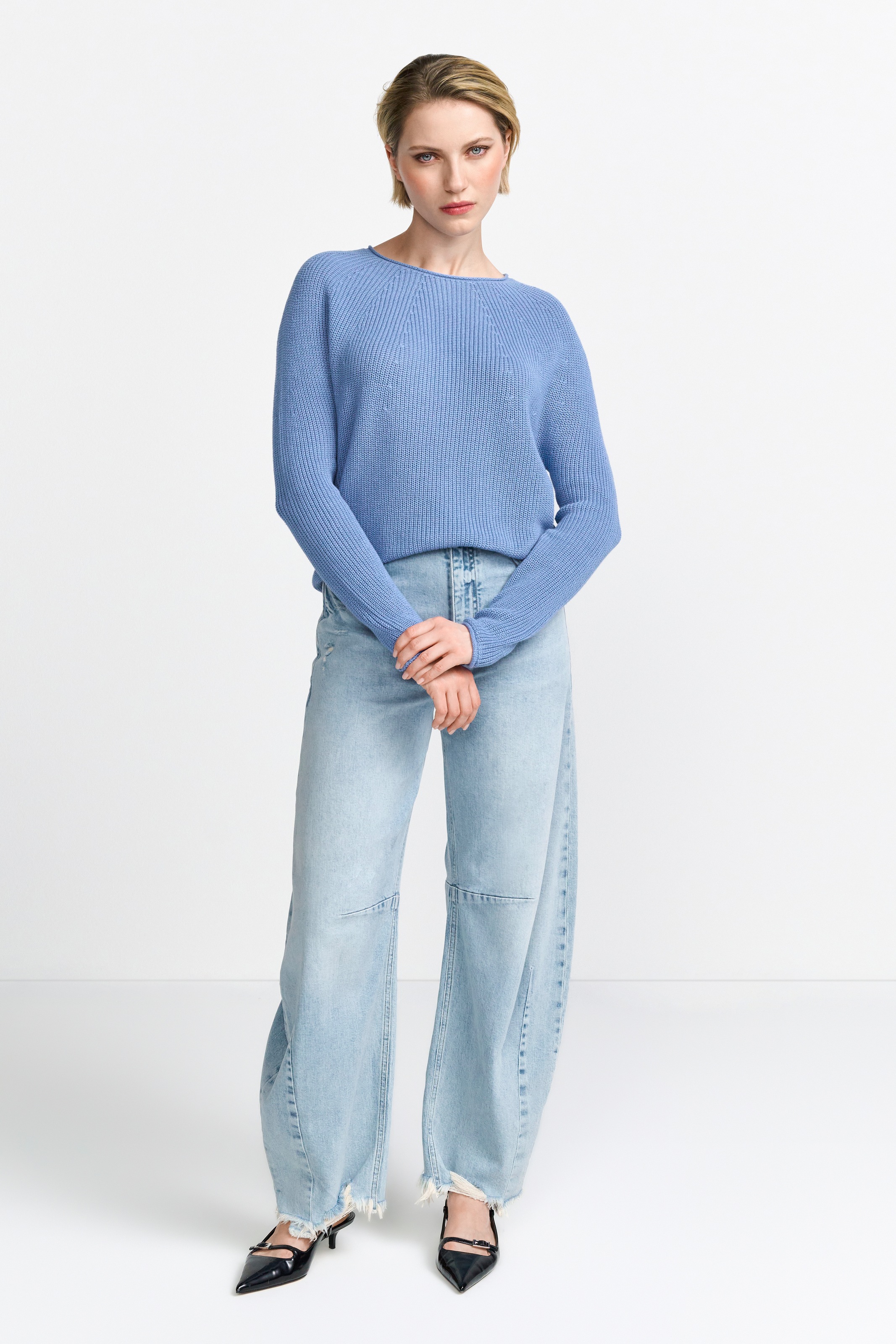 RICHROYAL Rundhalspullover Mit Rundhalsausschnitt