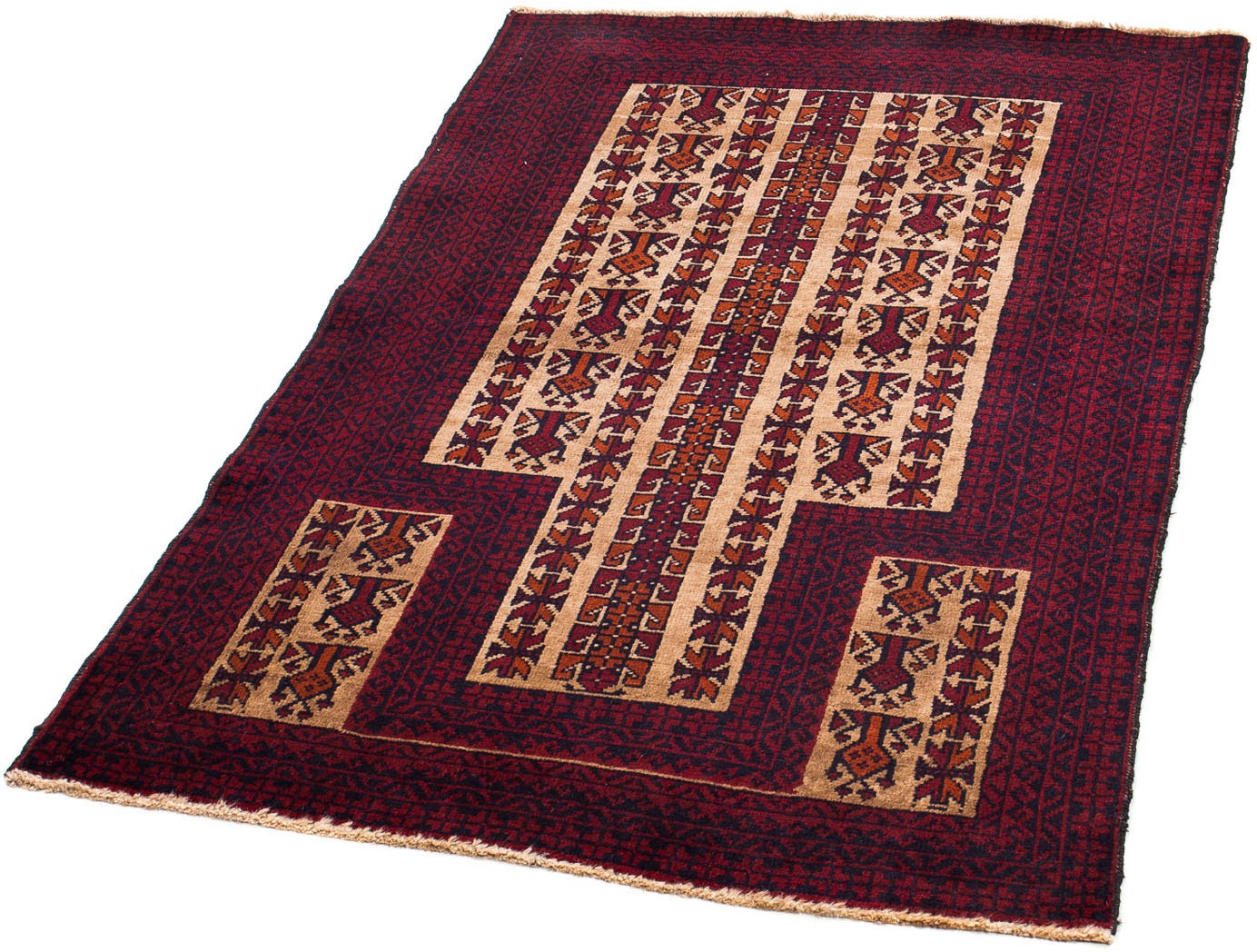 Image of morgenland Orientteppich »Belutsch - 138 x 85 cm - dunkelrot«, rechteckig, 8 mm Höhe, Wohnzimmer, Handgeknüpft, Einzelstück mit Zertifikat bei Ackermann Versand Schweiz