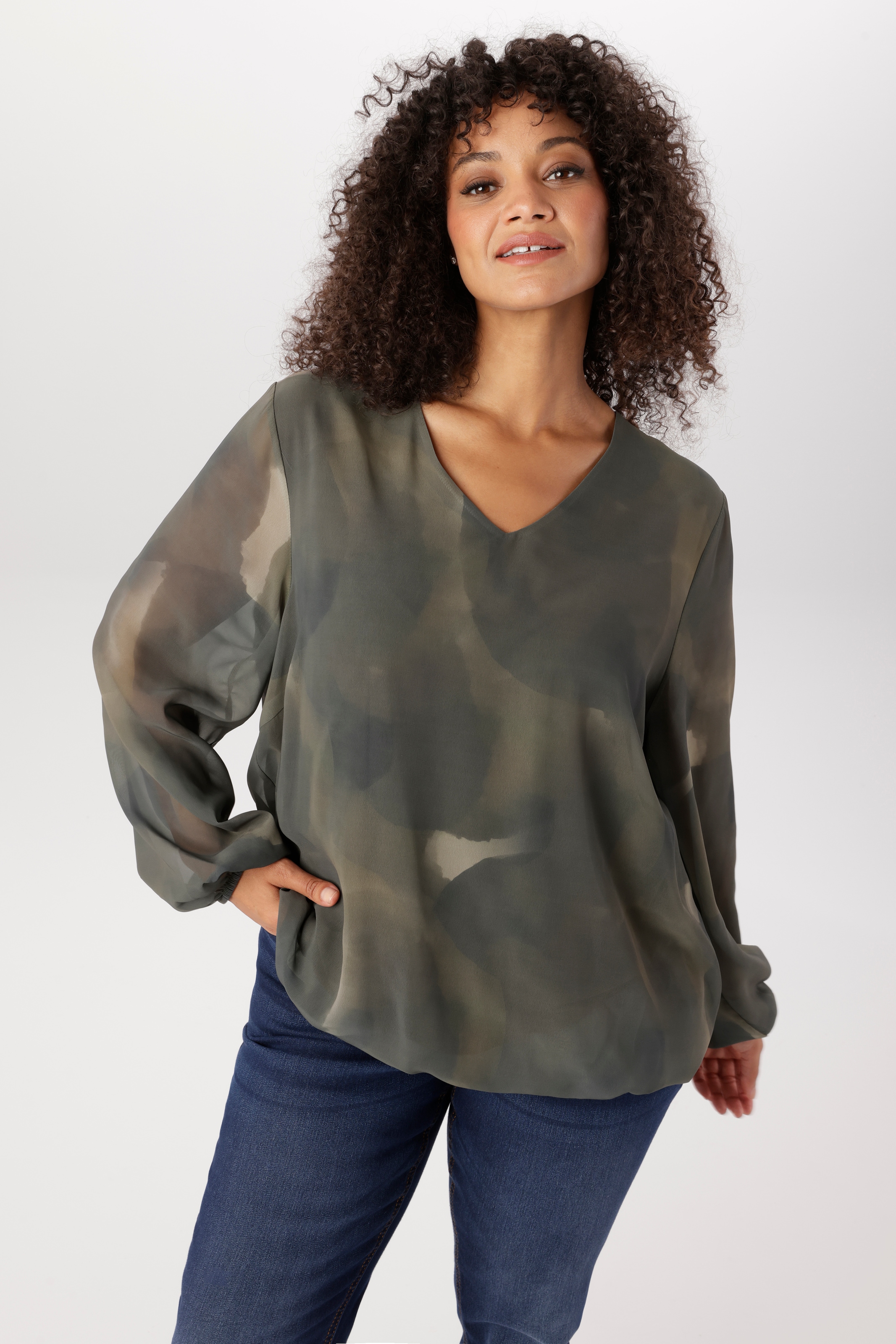 Image of Aniston PLUS Schlupfbluse in Camourflage Dessin - NEUE KOLLEKTION