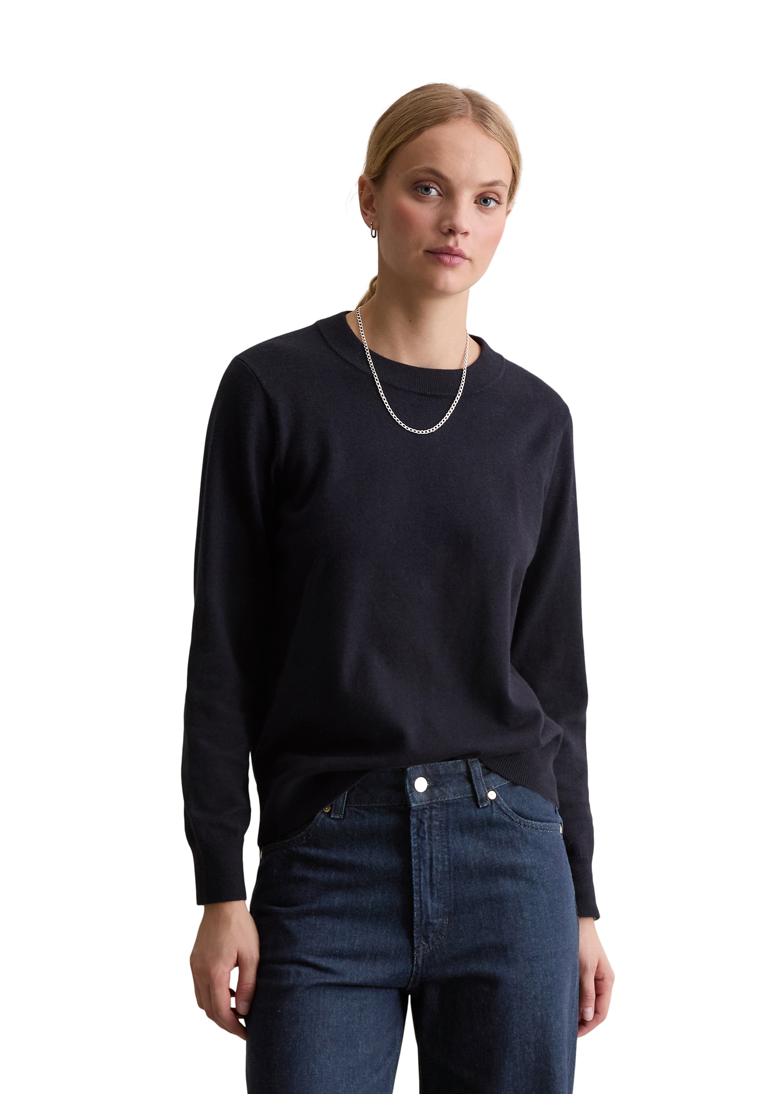 Marc O'Polo DENIM Pull à col rond »regular fit aus Soft Cotton Stretch«