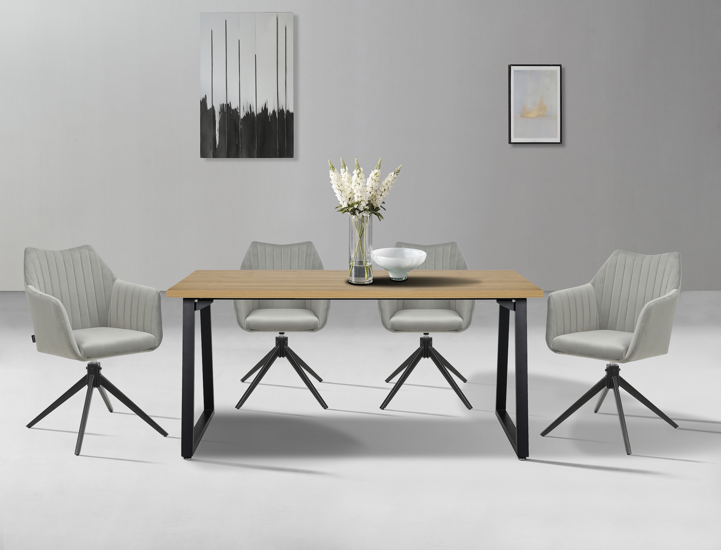 Home affaire Esszimmerstuhl »TAMPAST1, TOPSELLER!«, (Set), 2 St., Samtvelours, mit Drehfunktion 360 Grad