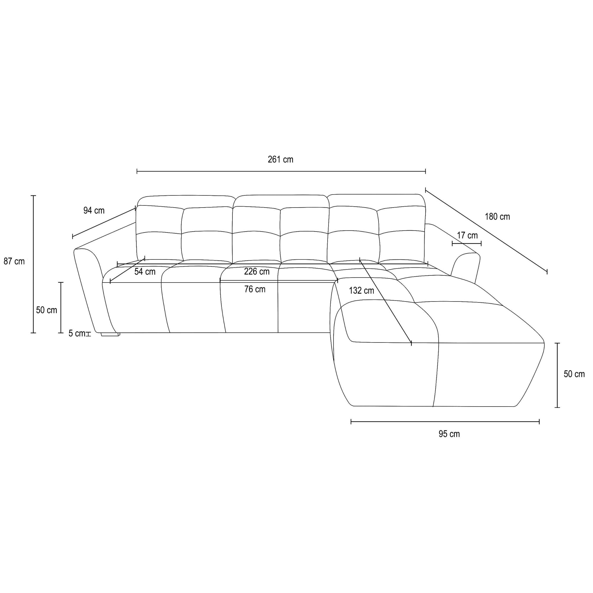 GOODproduct Ecksofa »CAARLA Cord, L-Form, 261 cm, man. oder elektr. Relaxfunktion (USB-A/C)« mit USB-A und USB-C bei elektrischer Ausführung, Kopfteilverstellung