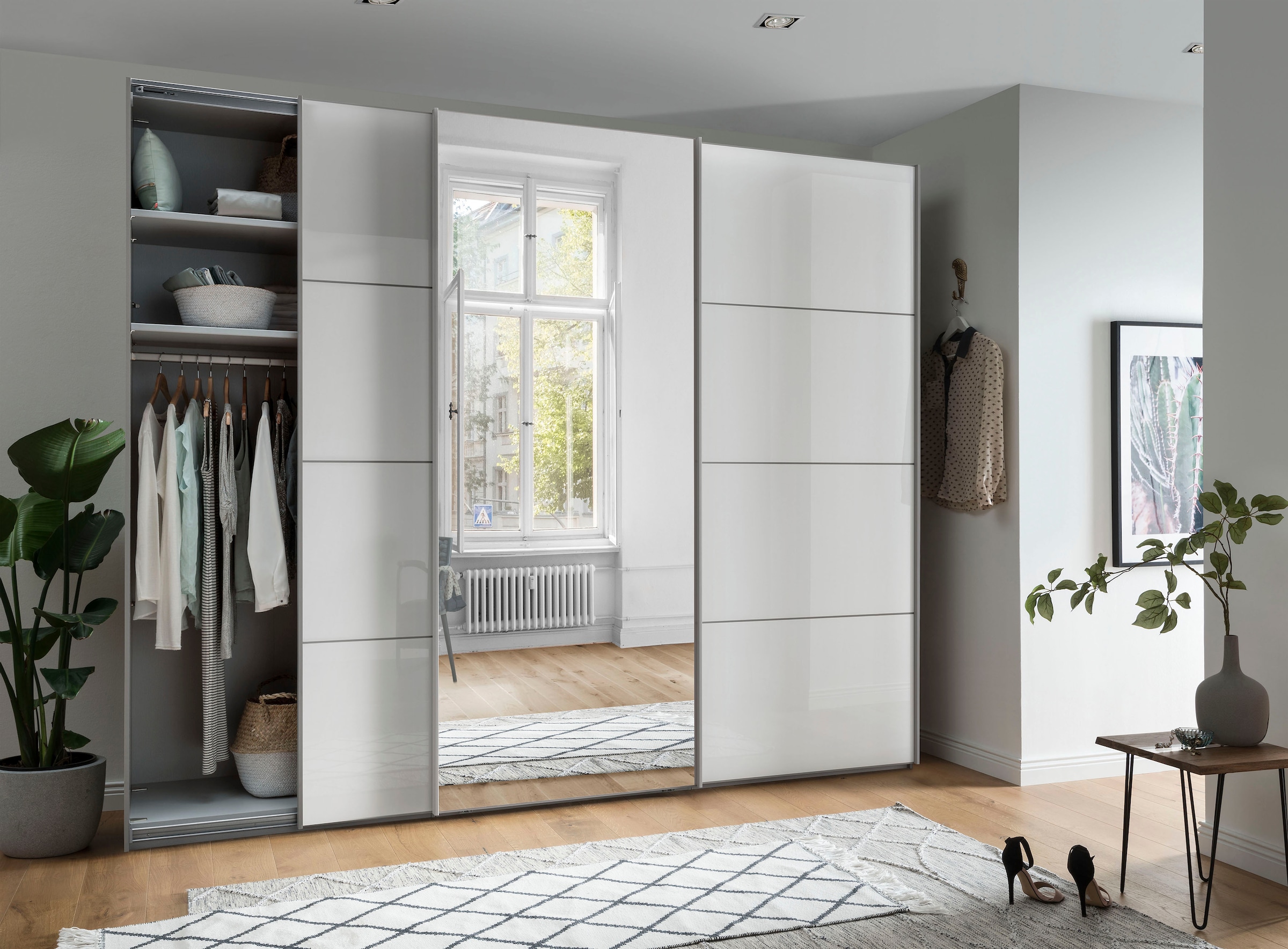 WIEMANN Armoire à portes coulissantes »Kos« avec porte miroir et joint d'ombre