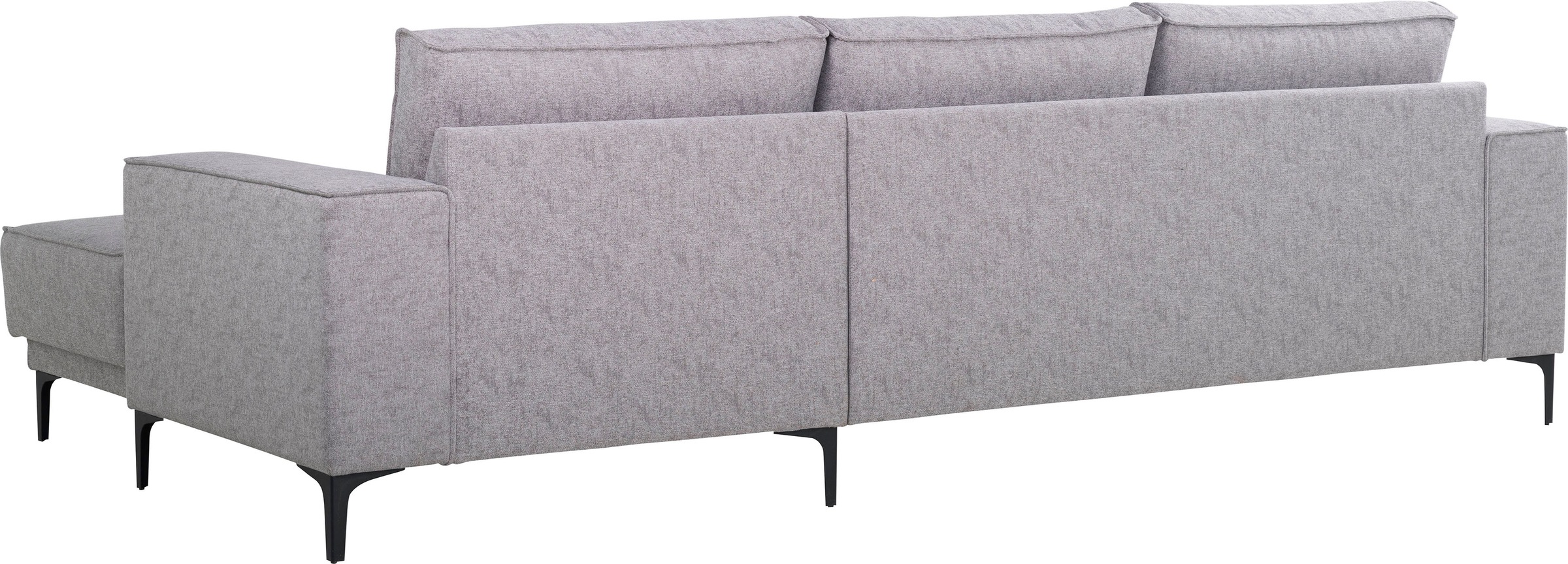 Places of Style Ecksofa »Polsterecke Oland, Struktur, Flachgewebe, Luxus-Microfaser, Boucle«, L-Form, 280 cm, Wellenunterfederung, Skandi-Design, Metallfüsse
