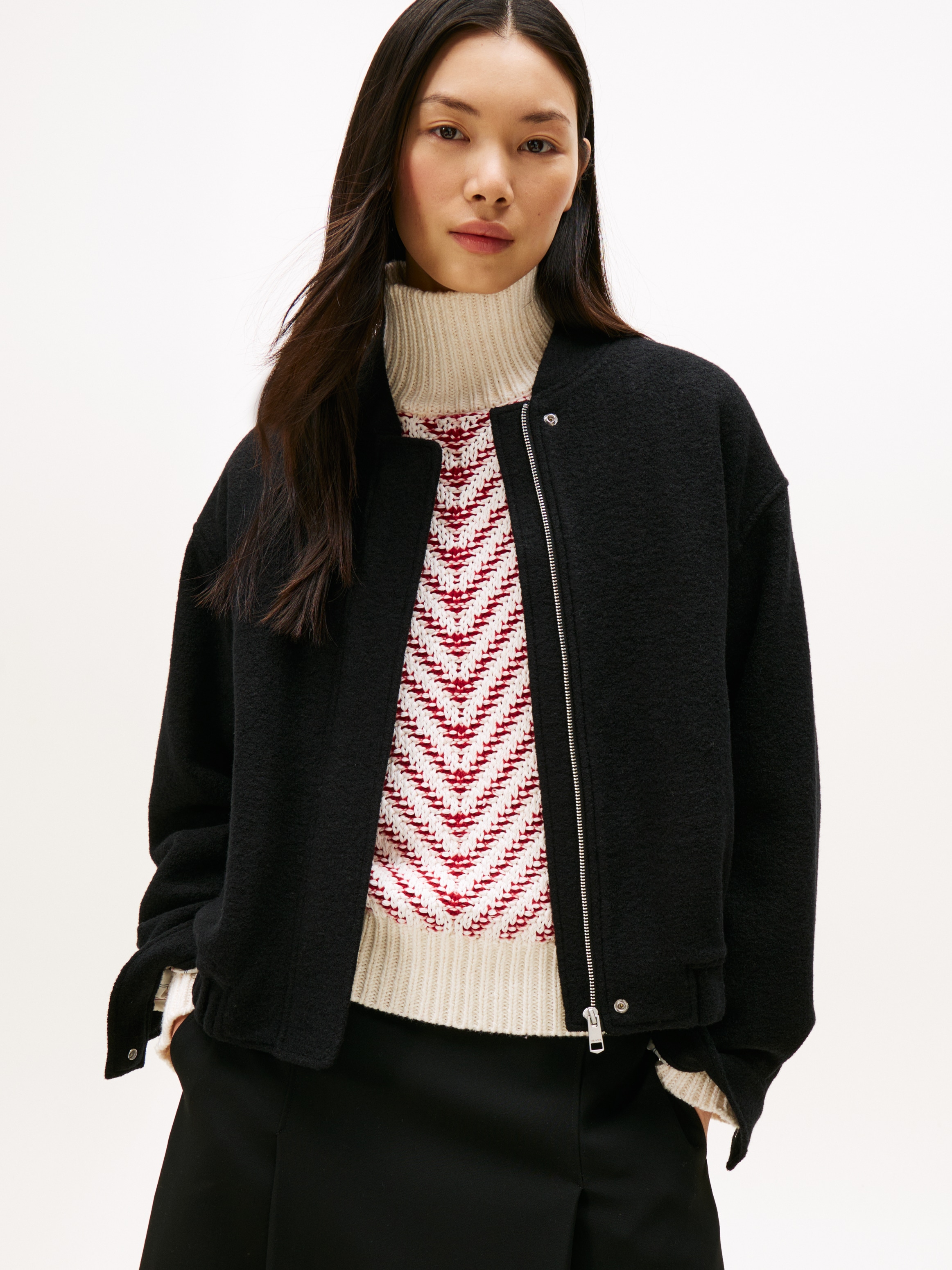 Image of Tommy Hilfiger Bomberjacke "WOOL TEXTURE REG BOMBER" mit Wolle