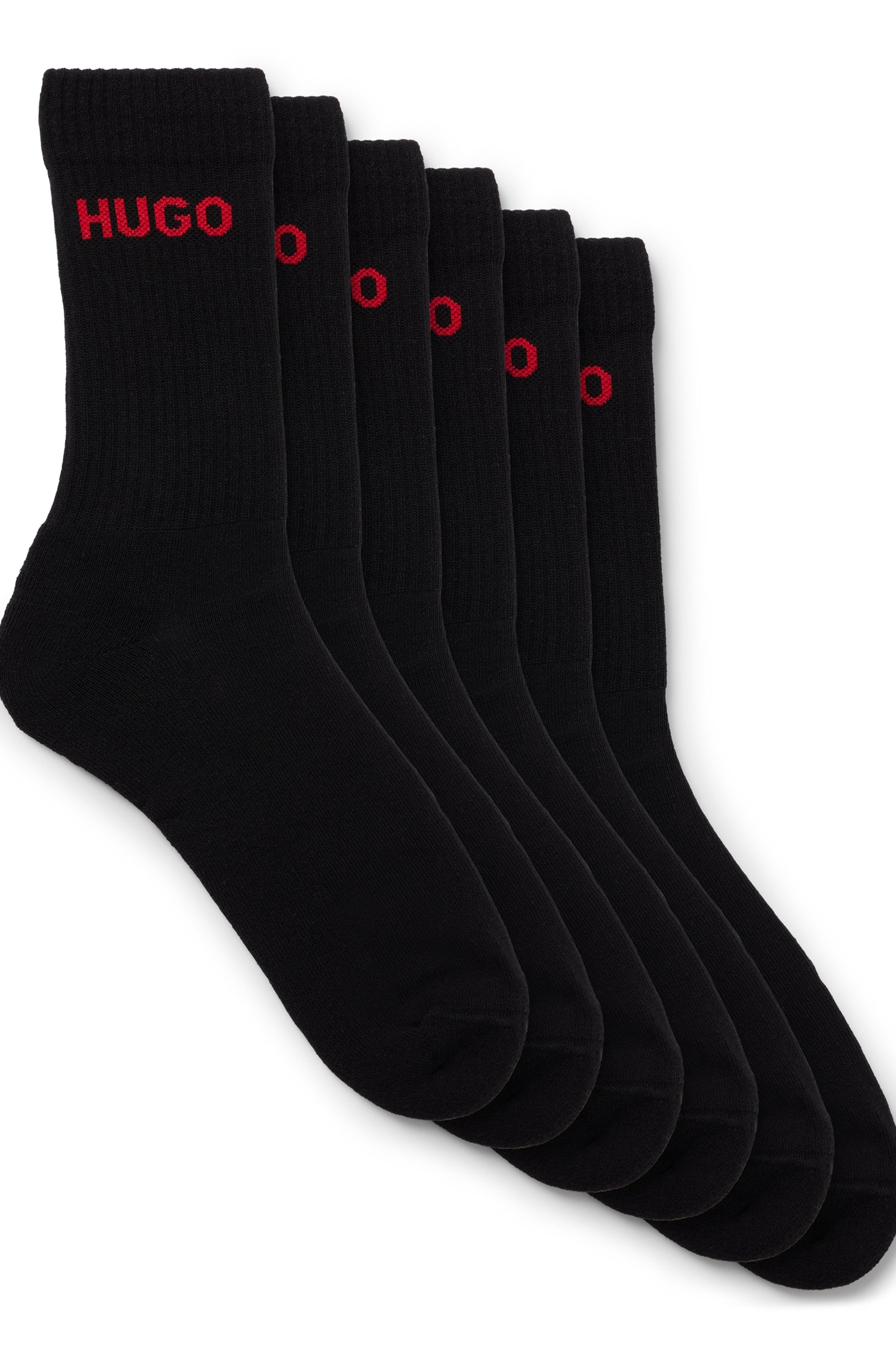 HUGO Underwear Socken »6P QS RIB LOGO CC«, (Packung, 6 Paar, 6er Pack), mit eingestricktem HUGO Logo