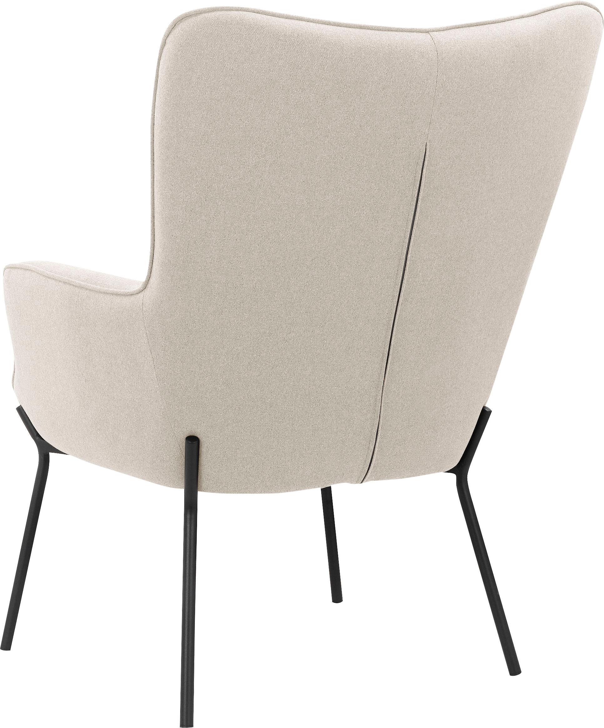 GOODproduct Loungesessel »Luukas, Ohrensessel mit Metallbeinen,«, (1 St.), Stoff recyceltes Polyester, Sitz und Rücken gepolstert, Sitzhöhe 46 cm