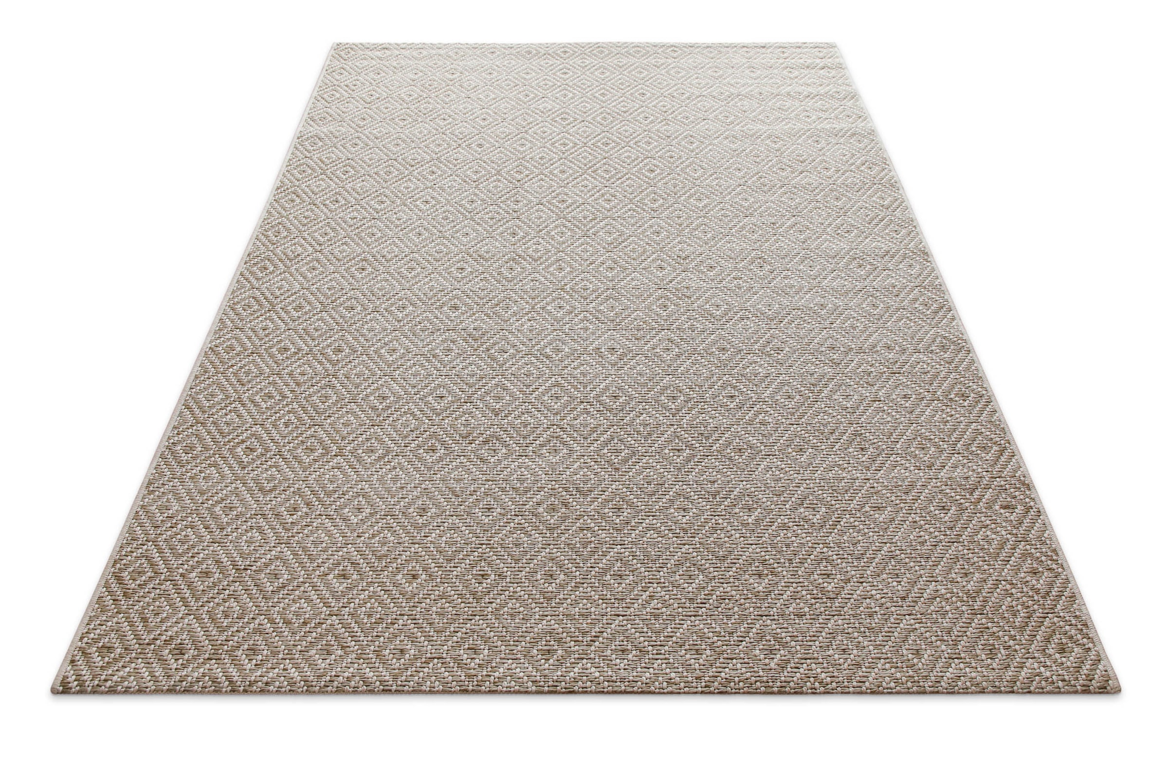 Wecon home Teppich »Miami Beach« rechteckig 5 mm Höhe In- & Outdoor Teppich, wetterfest, modernes Rauten Muster, Balkon