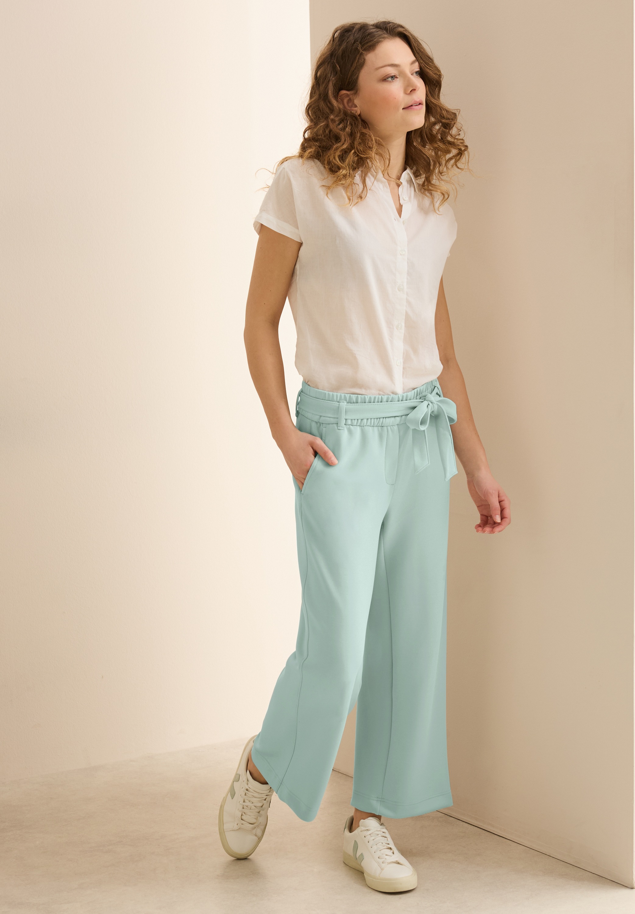 Cecil Stoffhose »Style Neele«, Sommerhose mit Bindegürtel und elastischem Bund