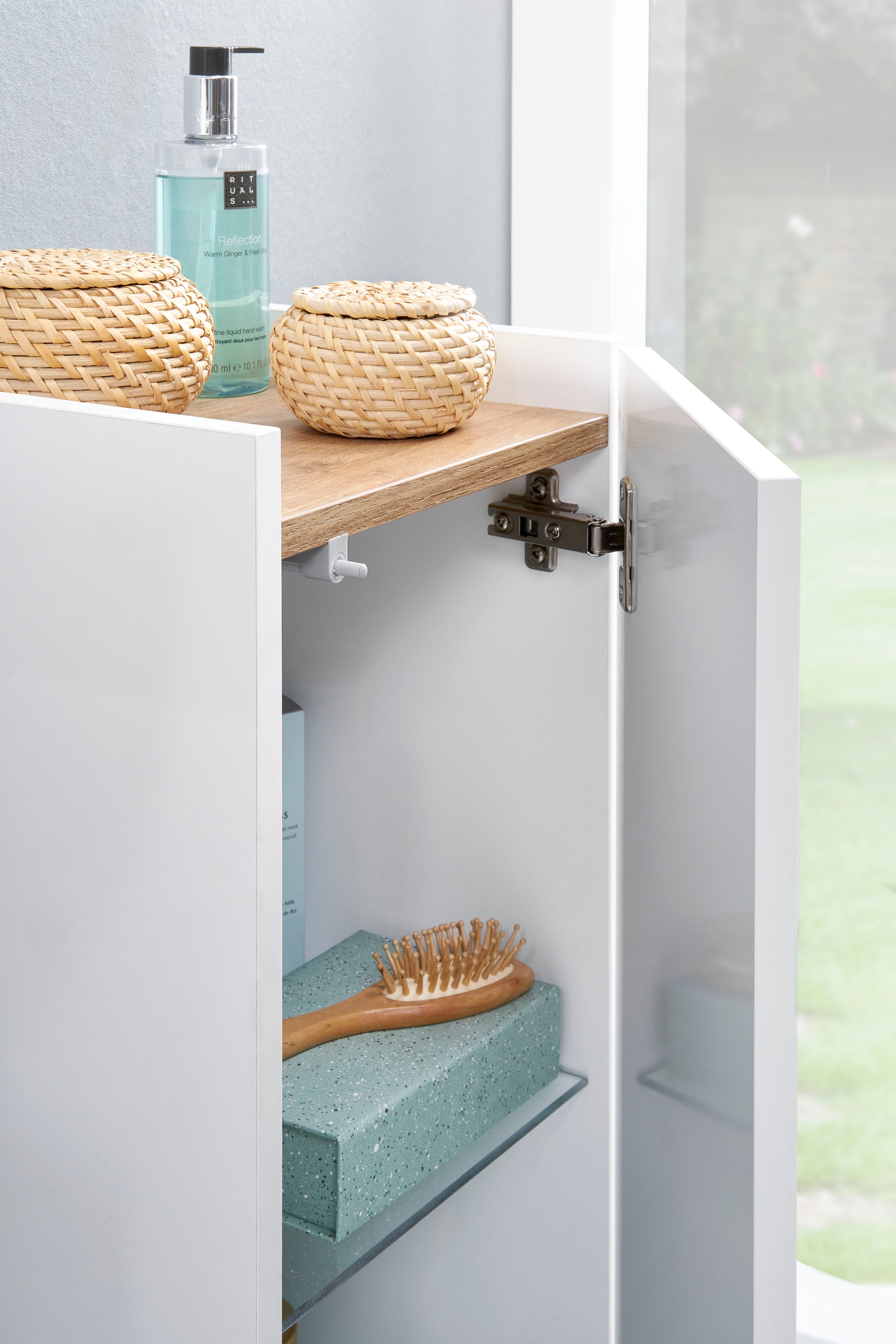 Saphir Badmöbel-Set »Quickset 947 4-teilig, Waschbeckenunterschrank mit Spiegel« 4 Stk. tlg.