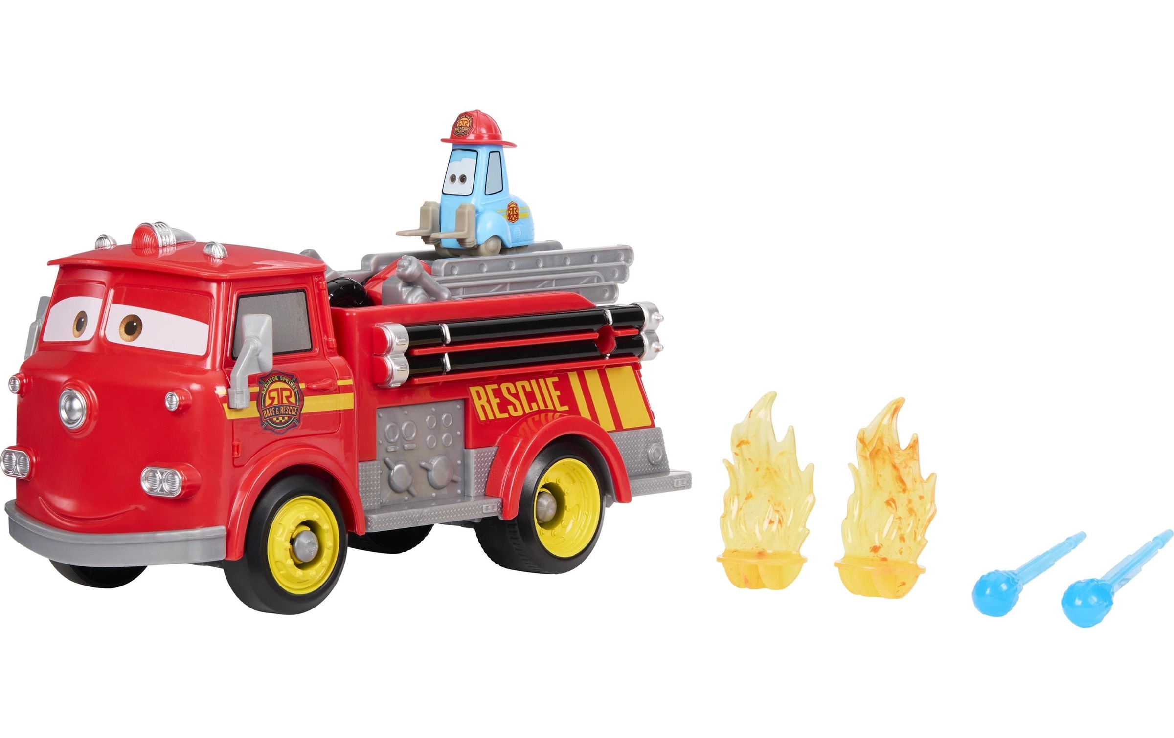 Image of Spielzeug-Feuerwehr "Mattel Cars Disney Cars Radiator Springs Race & Rescue Fire Truck"