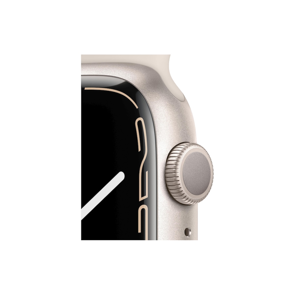 Apple Smartwatch »Serie 7, GPS, 45 mm Aluminiumgehäuse mit Sportarmband«, (Watch OS MKN63FD/A)