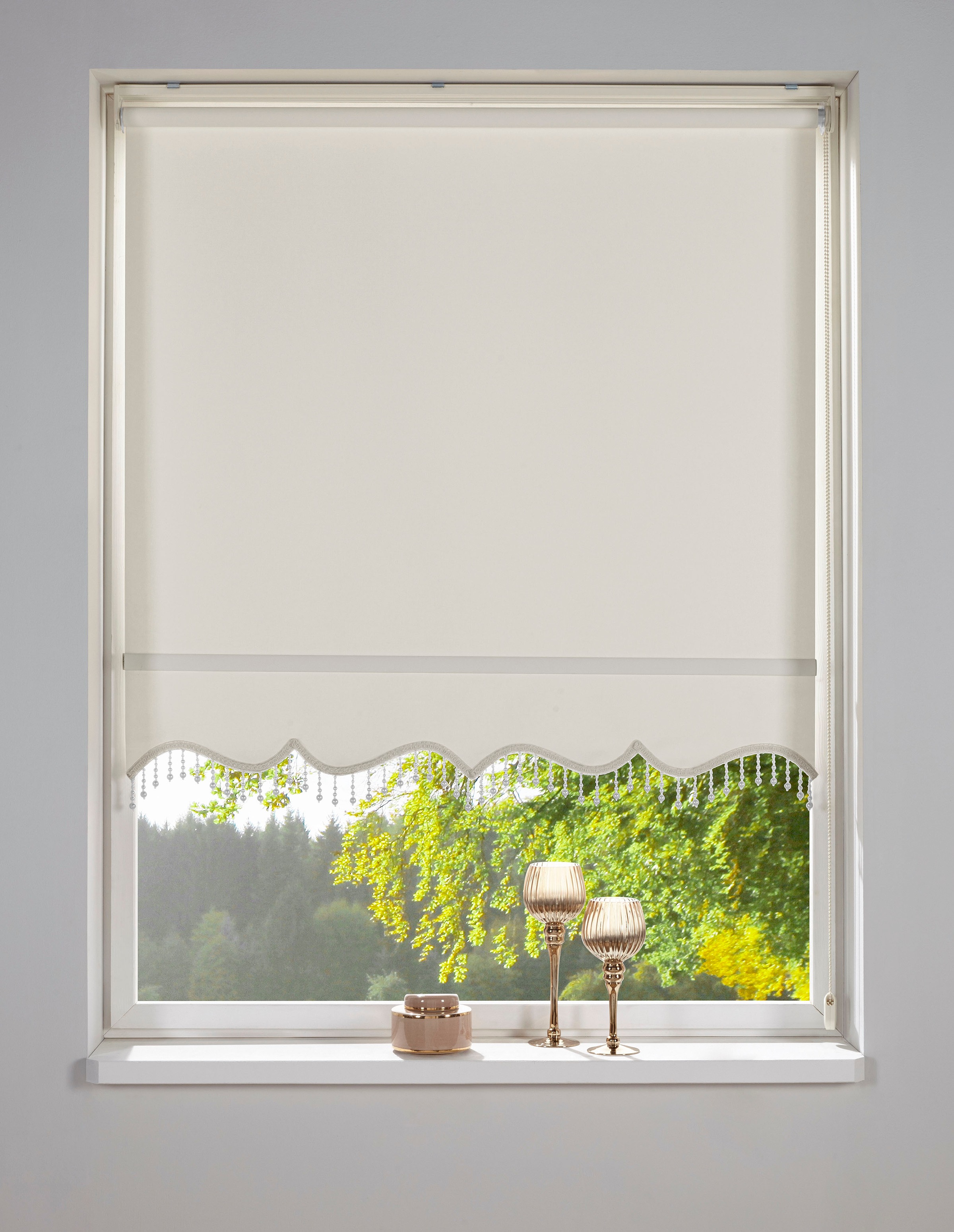 Image of DELAVITA Rollo »Sander«, Lichtschutz, Sichtschutz, mit Bohren, freihängend, Klemmfix, im Fixmass, mit Perlenabschluss, monochrom, basic bei Ackermann Versand Schweiz