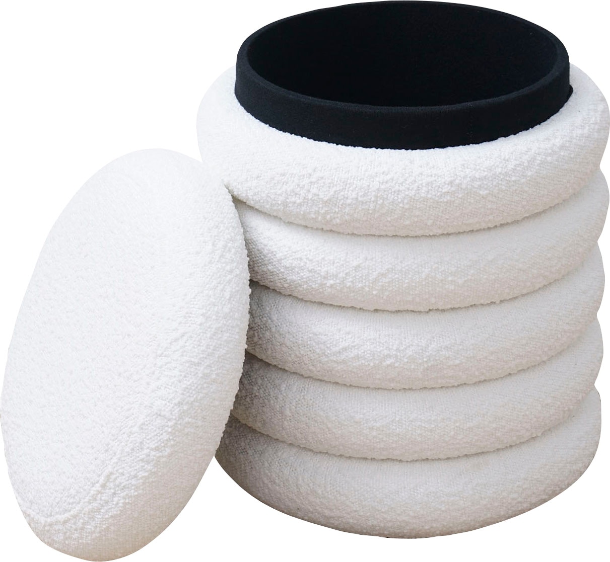 SalesFever Polsterhocker »Komfortabler Hocker mit Stil« Praktischer Stauraum in elegantem Design