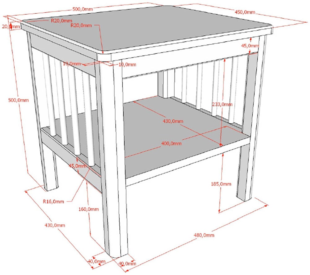 Vipack Sideboard »Nachtkonsole aus massvier Eiche natur geölt, zeitloses Design« B/H/T ca. 120x77x60 cm, mit 1 Fachboden, seitlich Sprossen,  mit 1 Fachboden, stabil und standfest gebaut