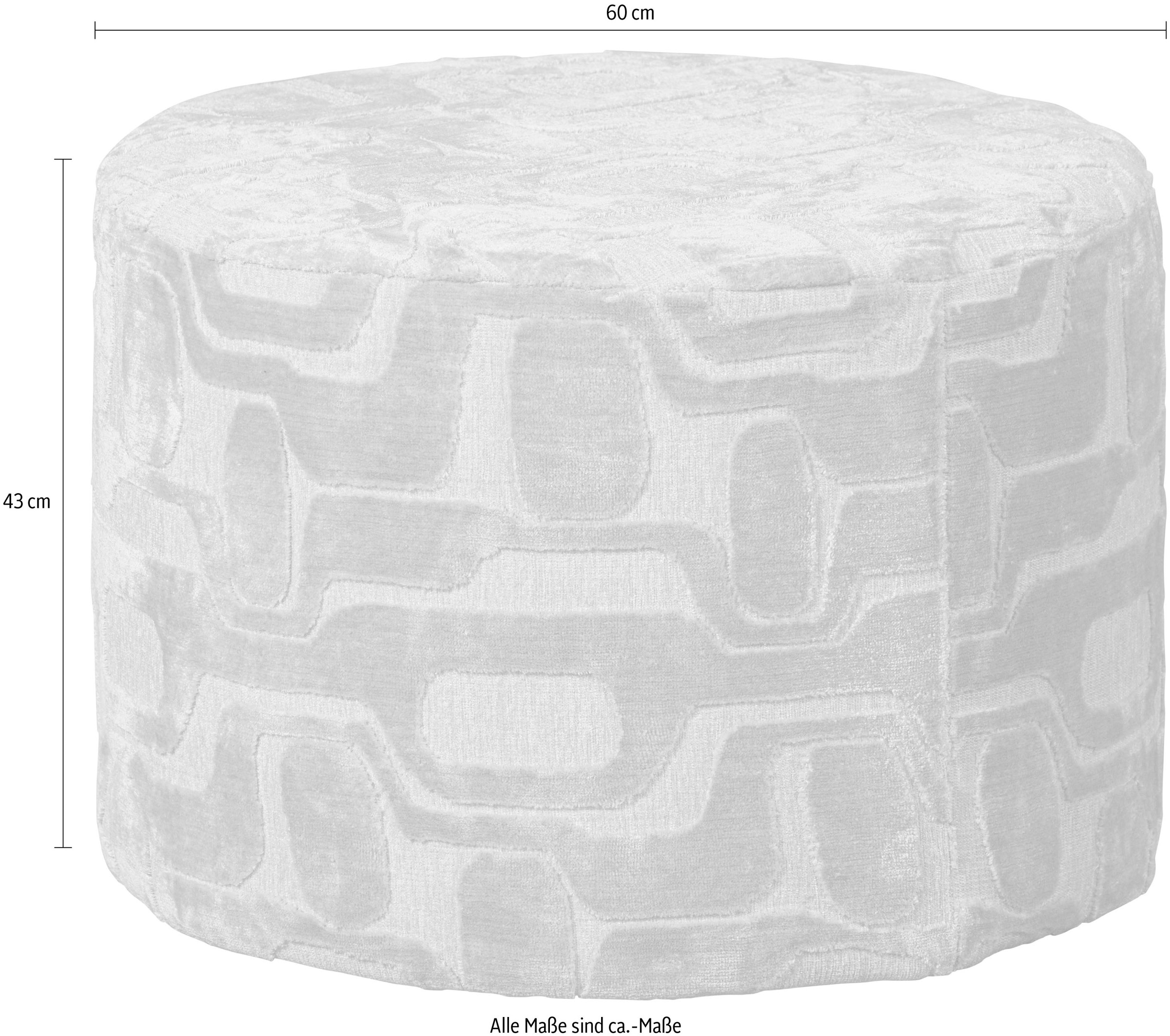 WOOOD Hocker »Aztec mit Abstract Bezug und rundem Design, Ø 60 x H 43 cm« Grafisches Azteken-Muster, Pfleiglicht, montiert geliefert