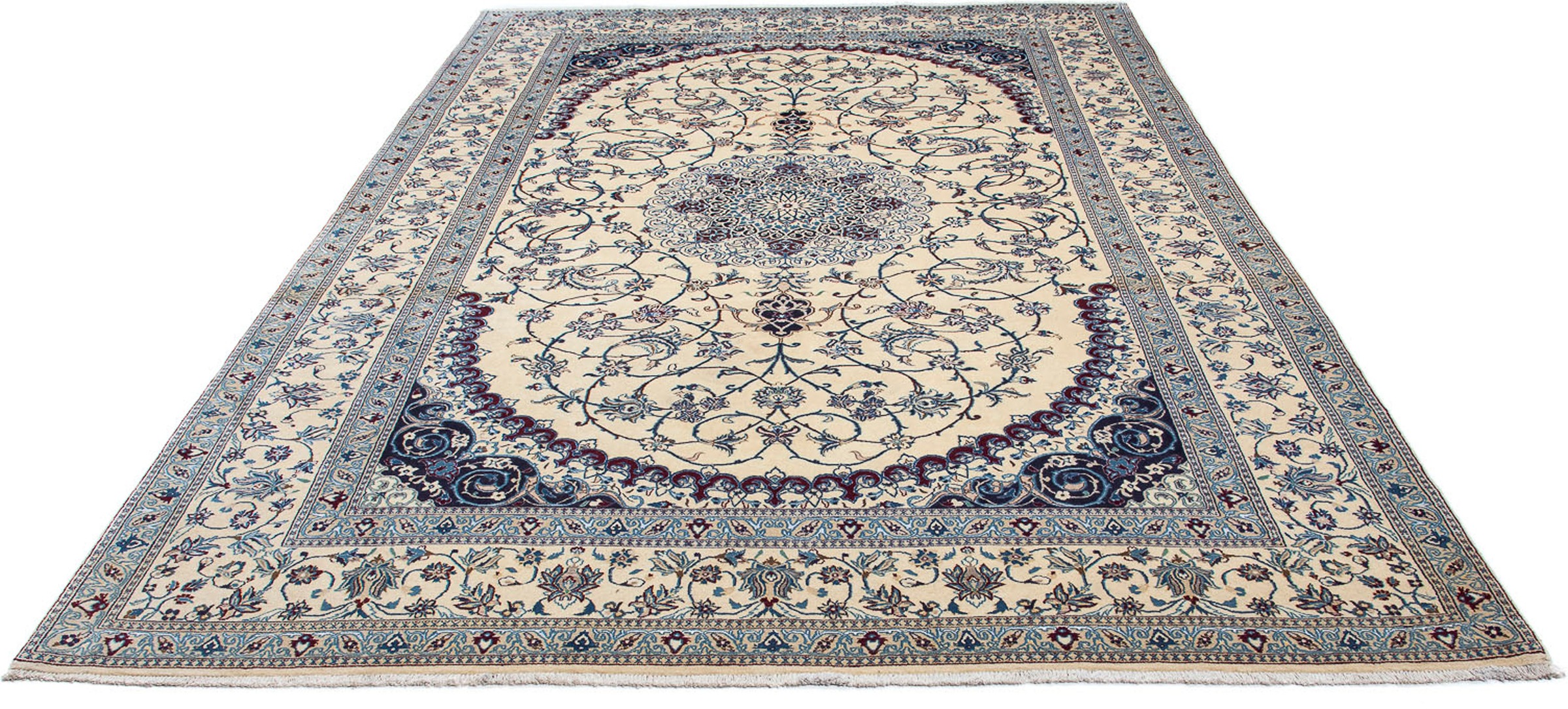 Image of morgenland Orientteppich »Perser - Nain - Premium - 303 x 199 cm - beige«, rechteckig, 6 mm Höhe, Wohnzimmer, Handgeknüpft, Einzelstück mit Zertifikat bei Ackermann Versand Schweiz