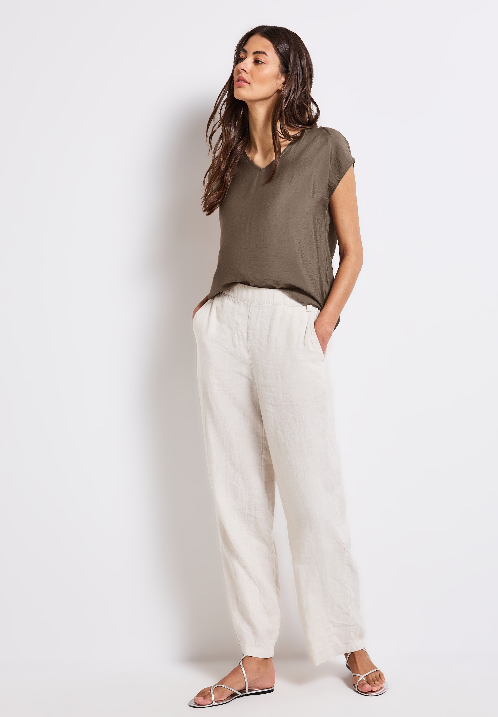 STREET ONE Shirtbluse, mit V-Neck