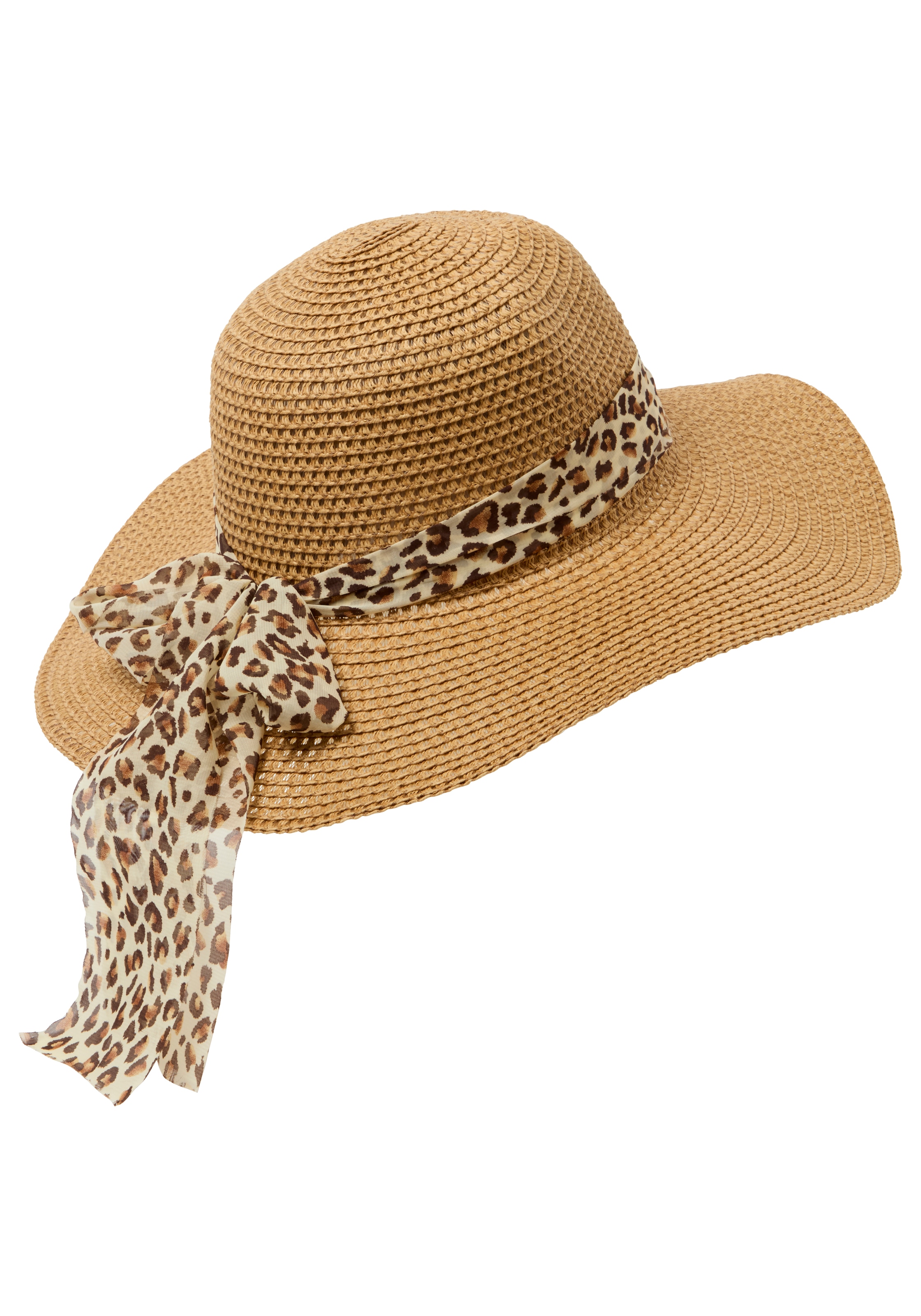 Image of Laura Scott Sonnenhut mit modischem Leopard Schleifenband