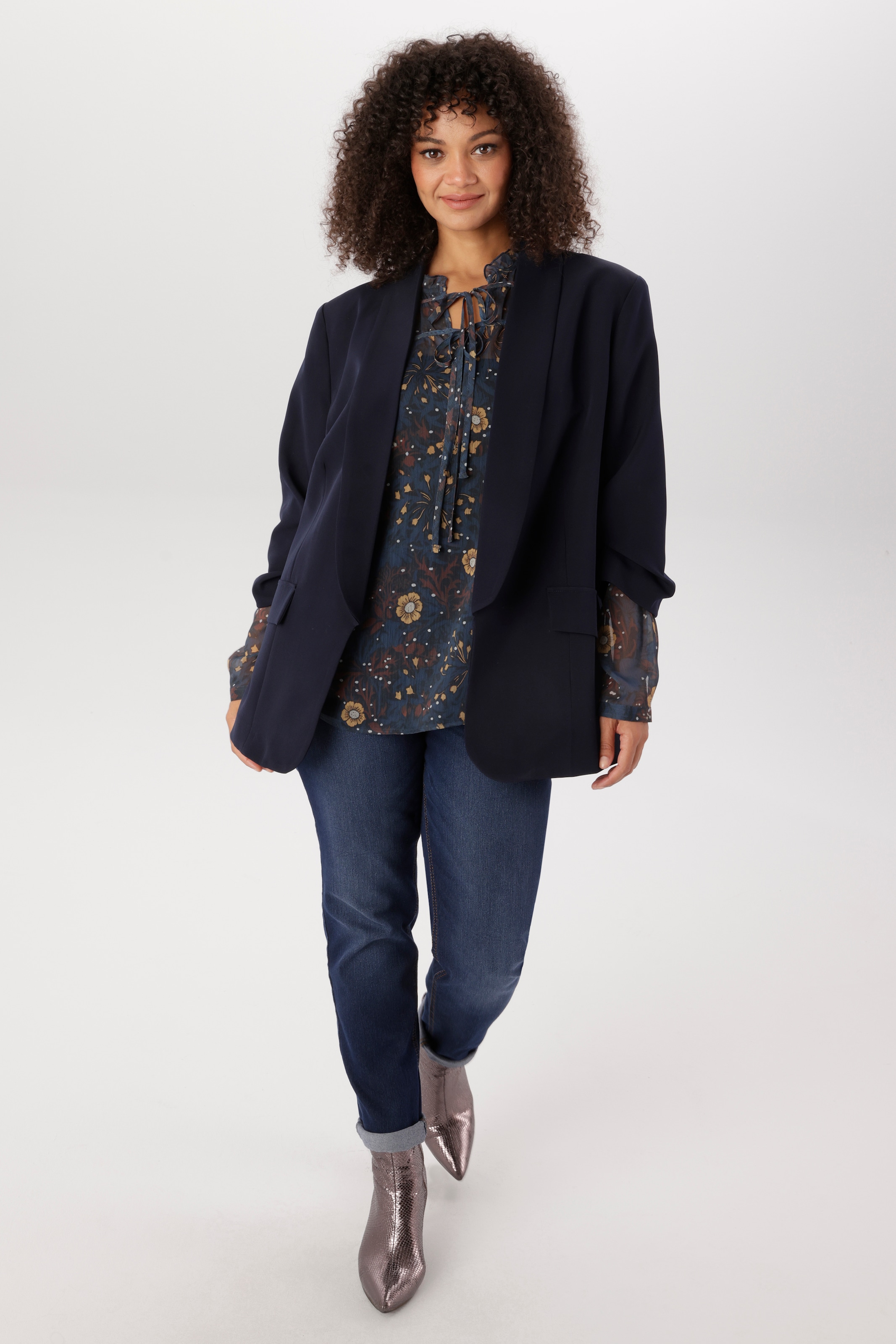 Aniston PLUS Blazer long avec manches 3/4 froncées - NOUVELLE COLLECTION