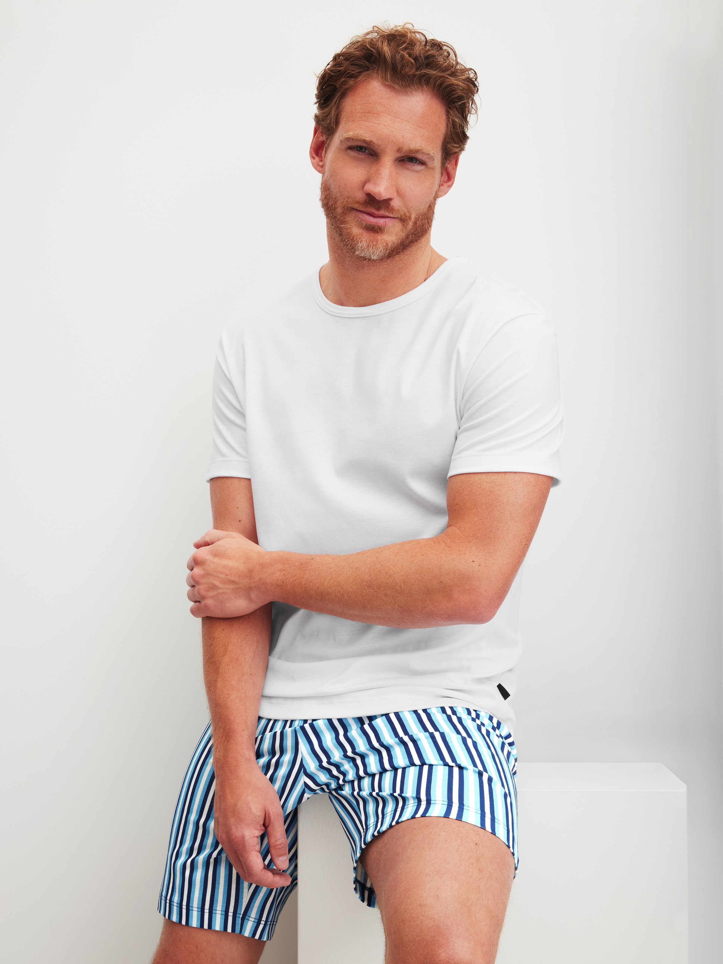 Image of CALIDA Pyjama "Relax Streamline 1" 2 mit Rundhalsausschnitt und kurzem Arm, weich, Interlock Qualität