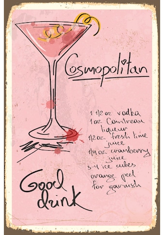 Metallbild »Cosmopolitan«, Sprüche, (1 St.)