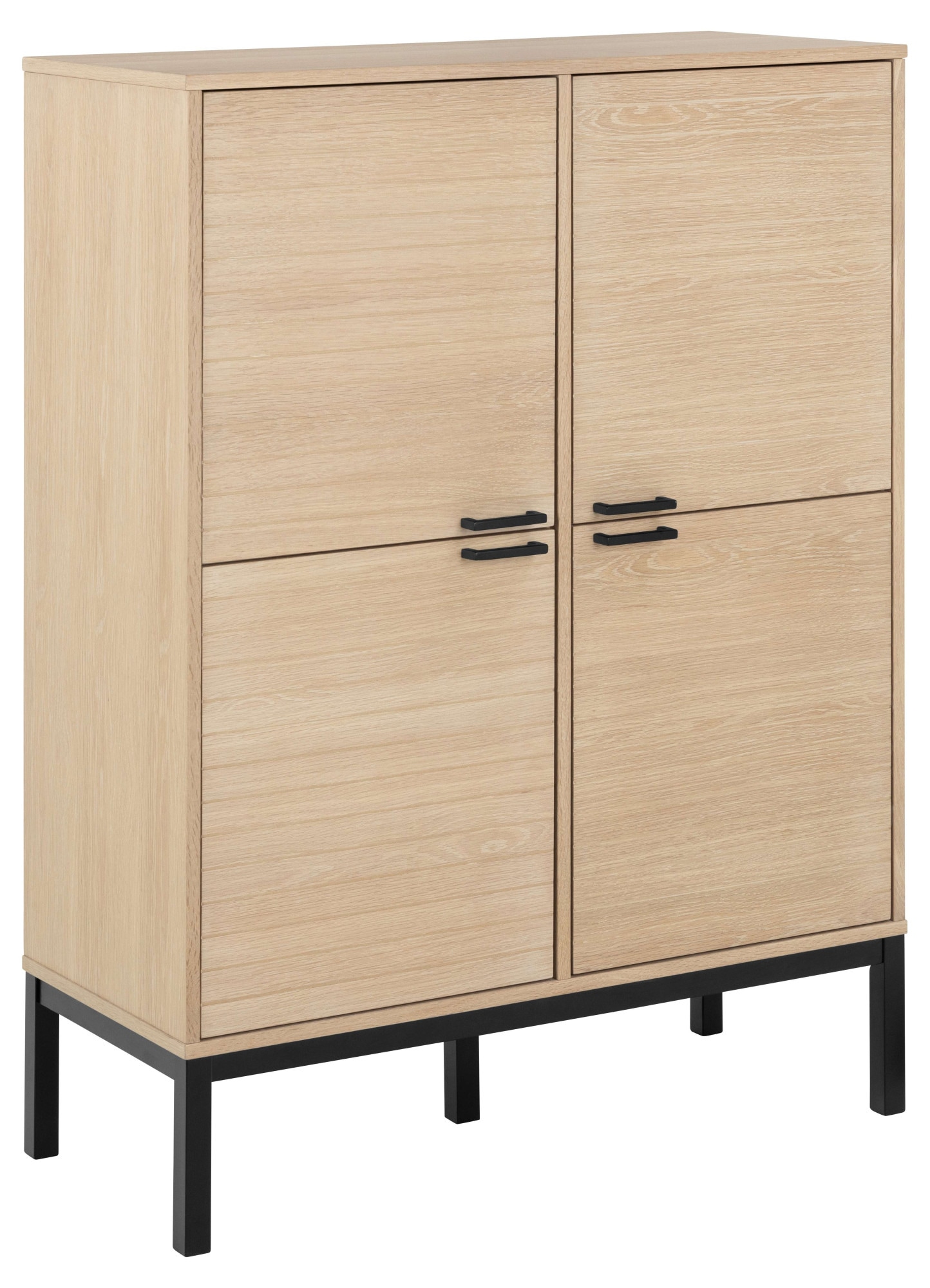 ACTONA GROUP Anrichte »Kensington« Schrank, 4 Türen und 6 Böden weiss pigmentiert Eiche, 91x40x120cm