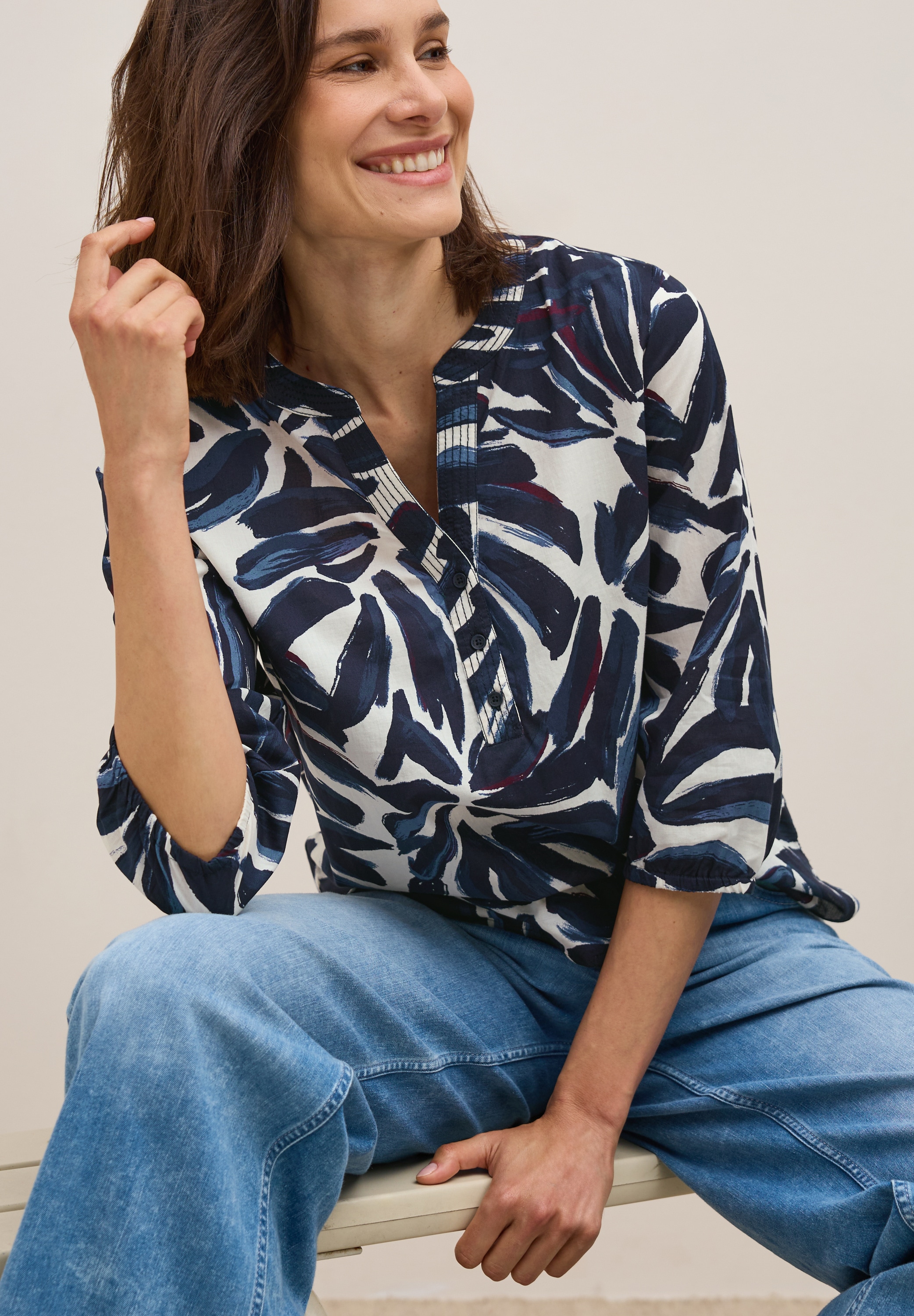 Cecil Klassische Bluse, mit All-Over Print
