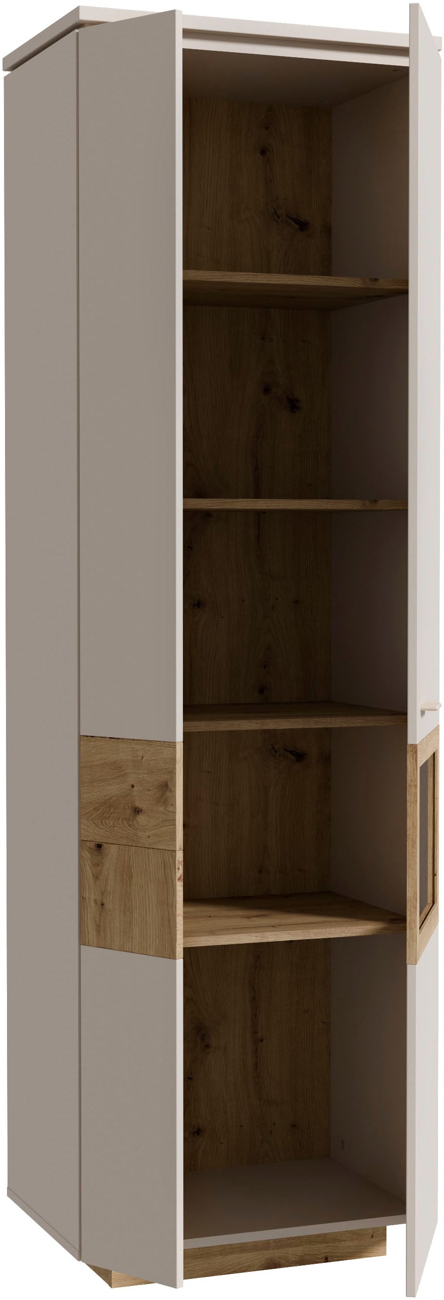 FORTE Vitrine »Louoto, Stauraumvitrine, Standvitrine, Stauraumschrank« Türanschlag rechts oder links wechselbar, mit Soft Close, Höhe 197,2cm